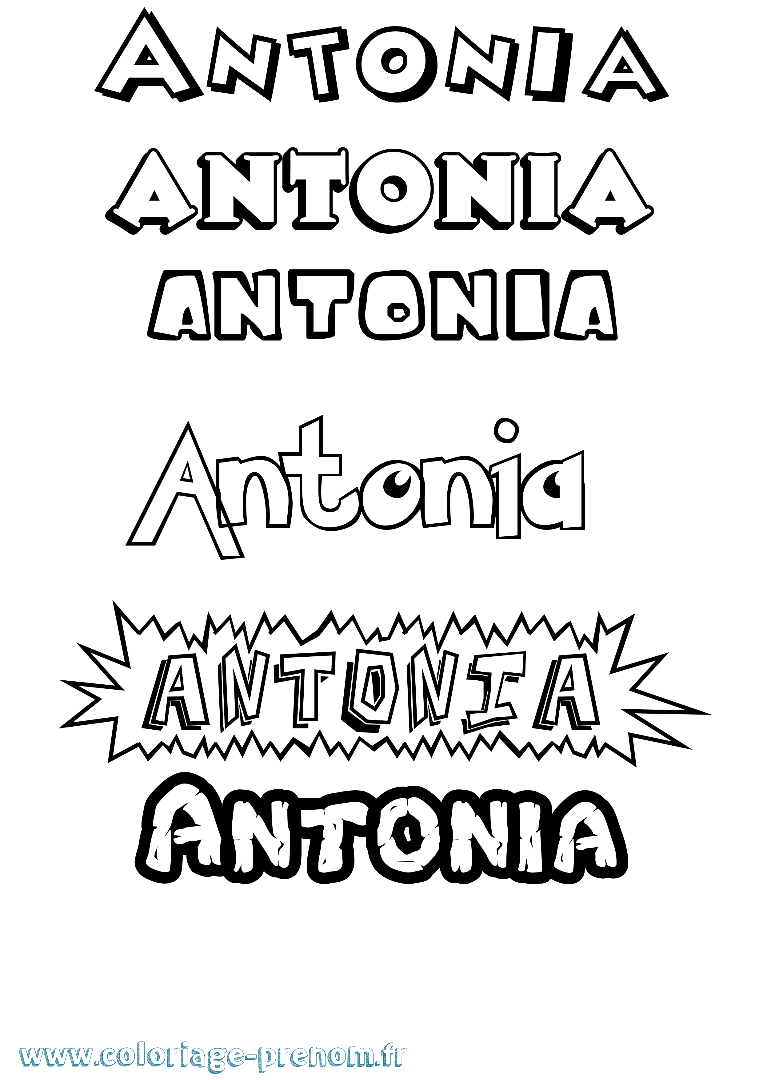 Coloriage Antonia Dessin Animé Coloriage prénom Antonia Dessin Animé