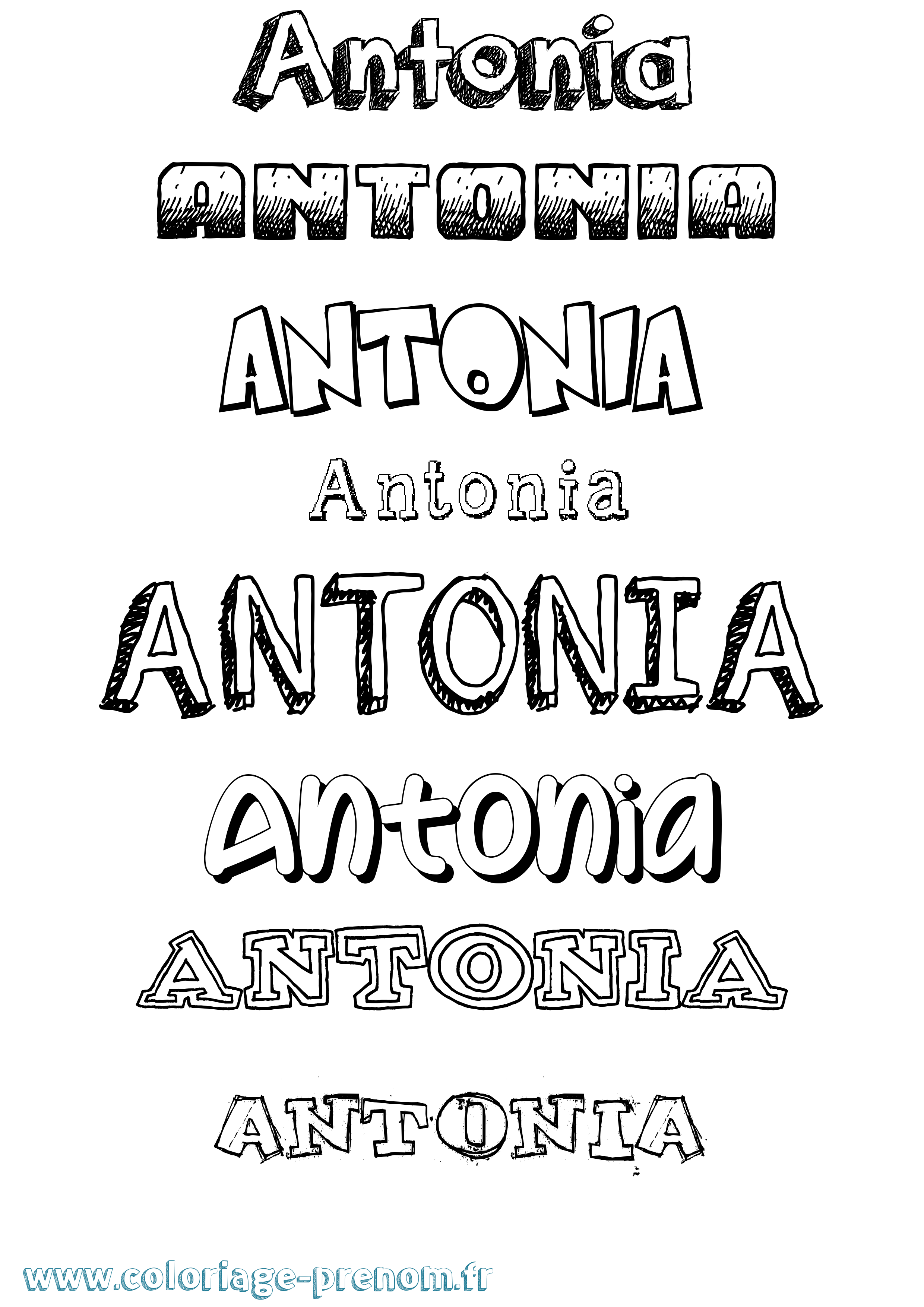 Coloriage Antonia Dessiné Coloriage prénom Antonia Dessiné