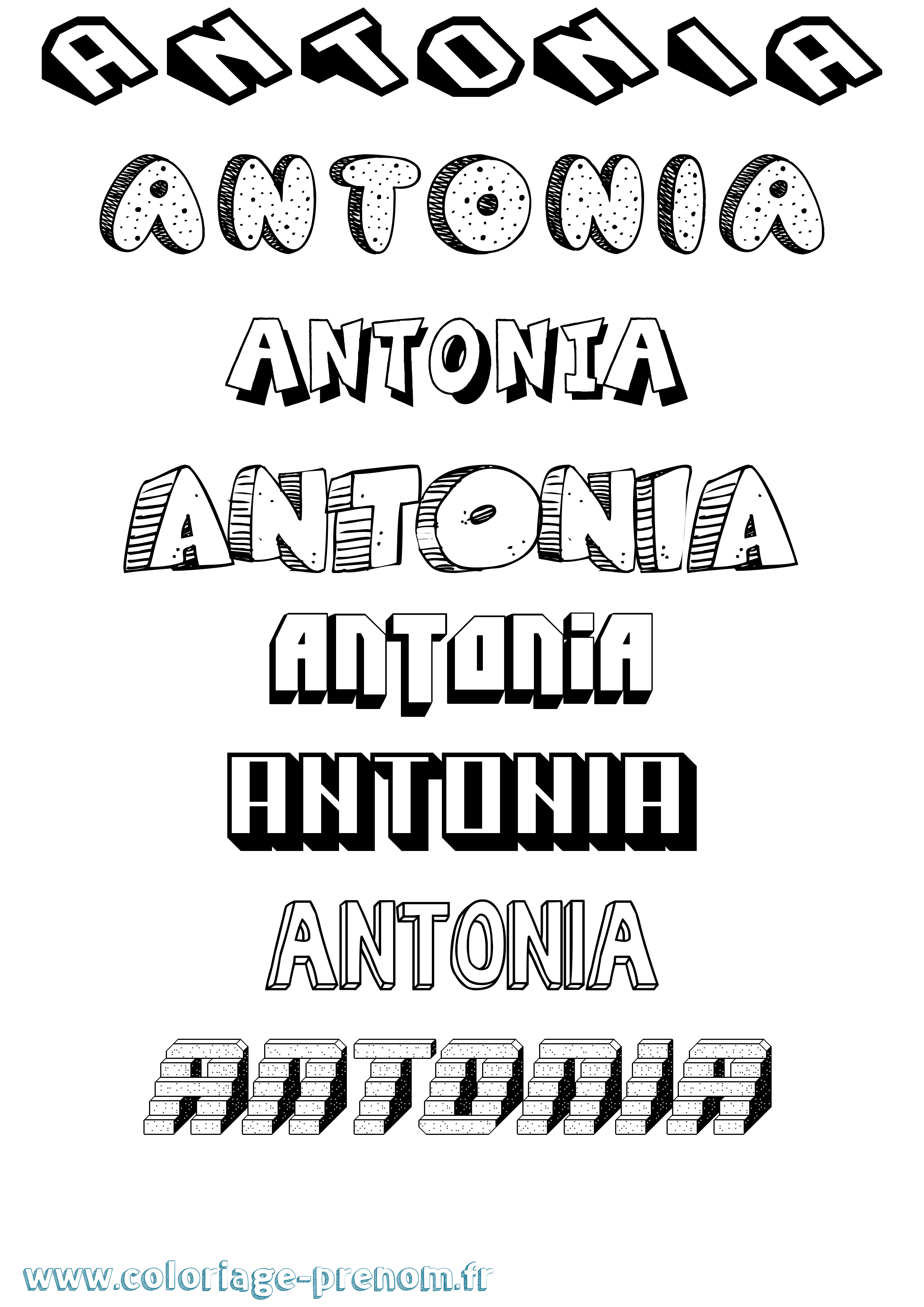Coloriage Antonia Effet 3D Coloriage prénom Antonia Effet 3D
