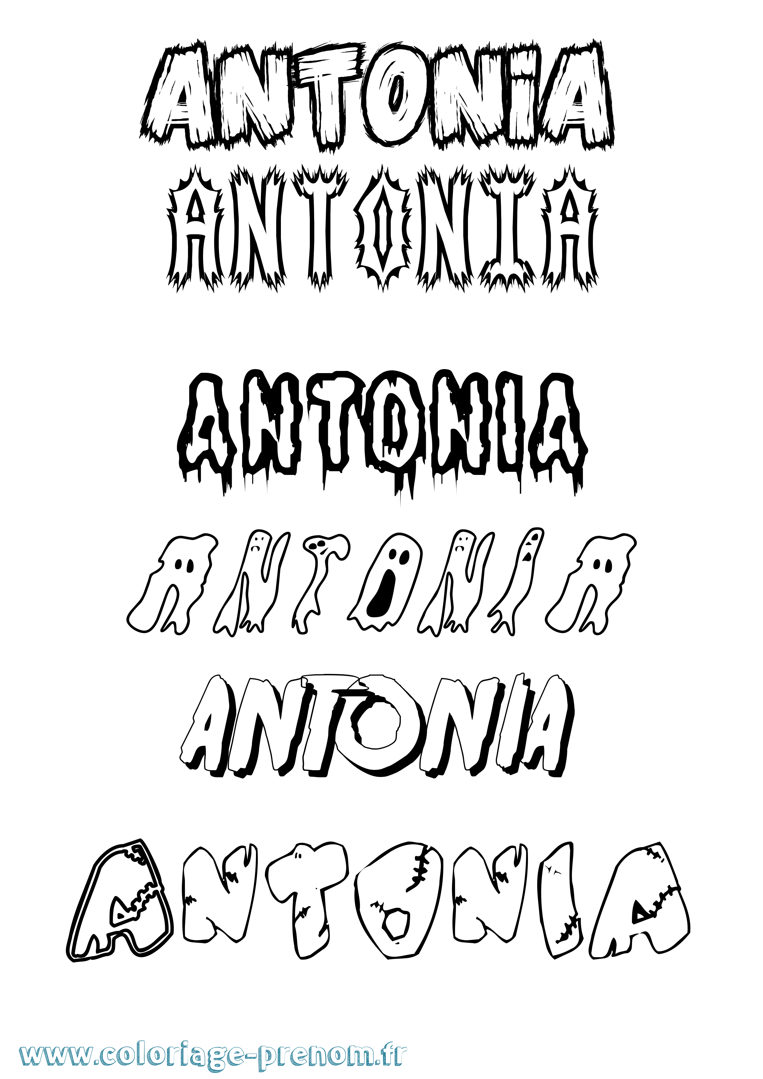 Coloriage Antonia Frisson Coloriage prénom Antonia Frisson