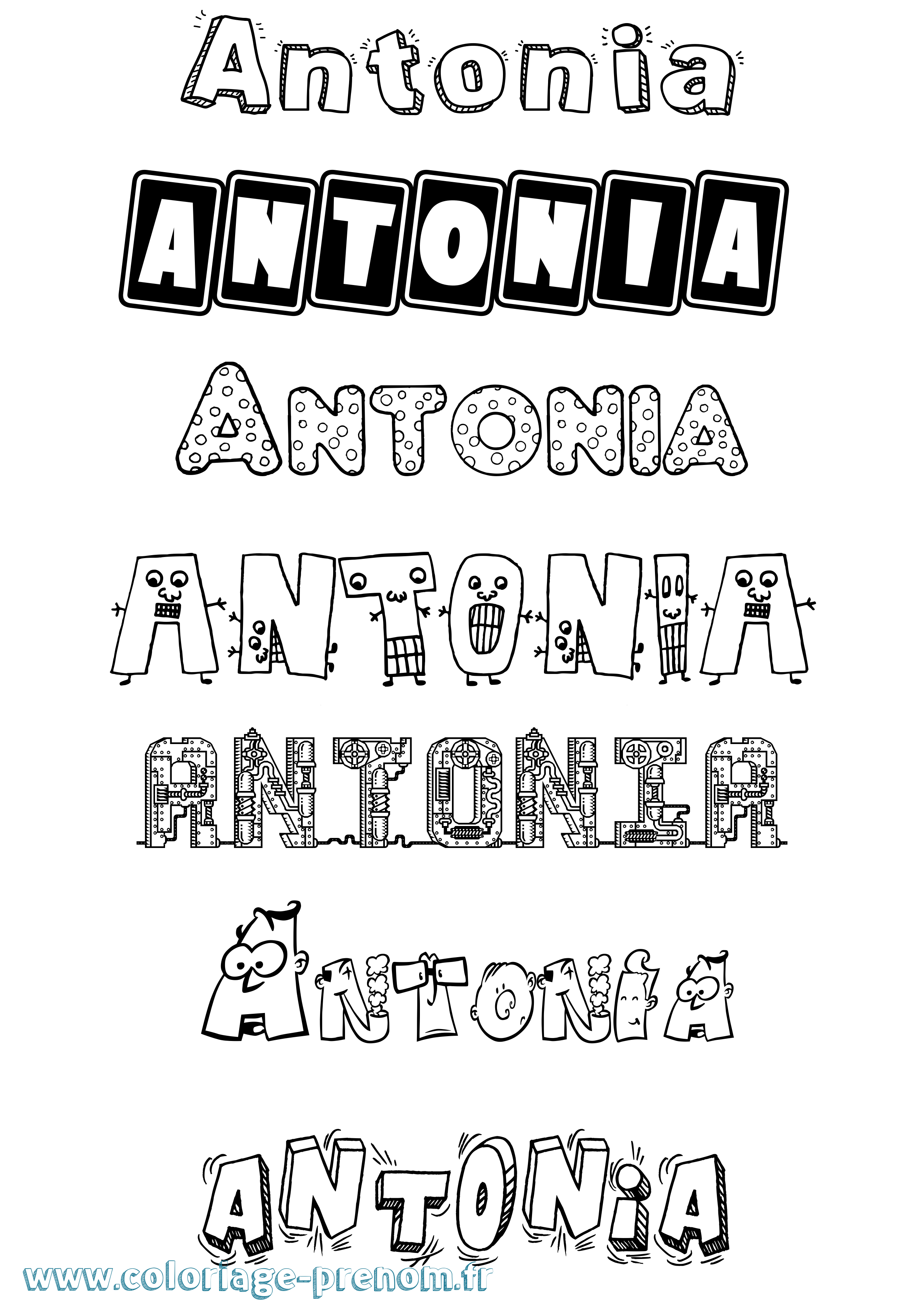 Coloriage prénom Antonia