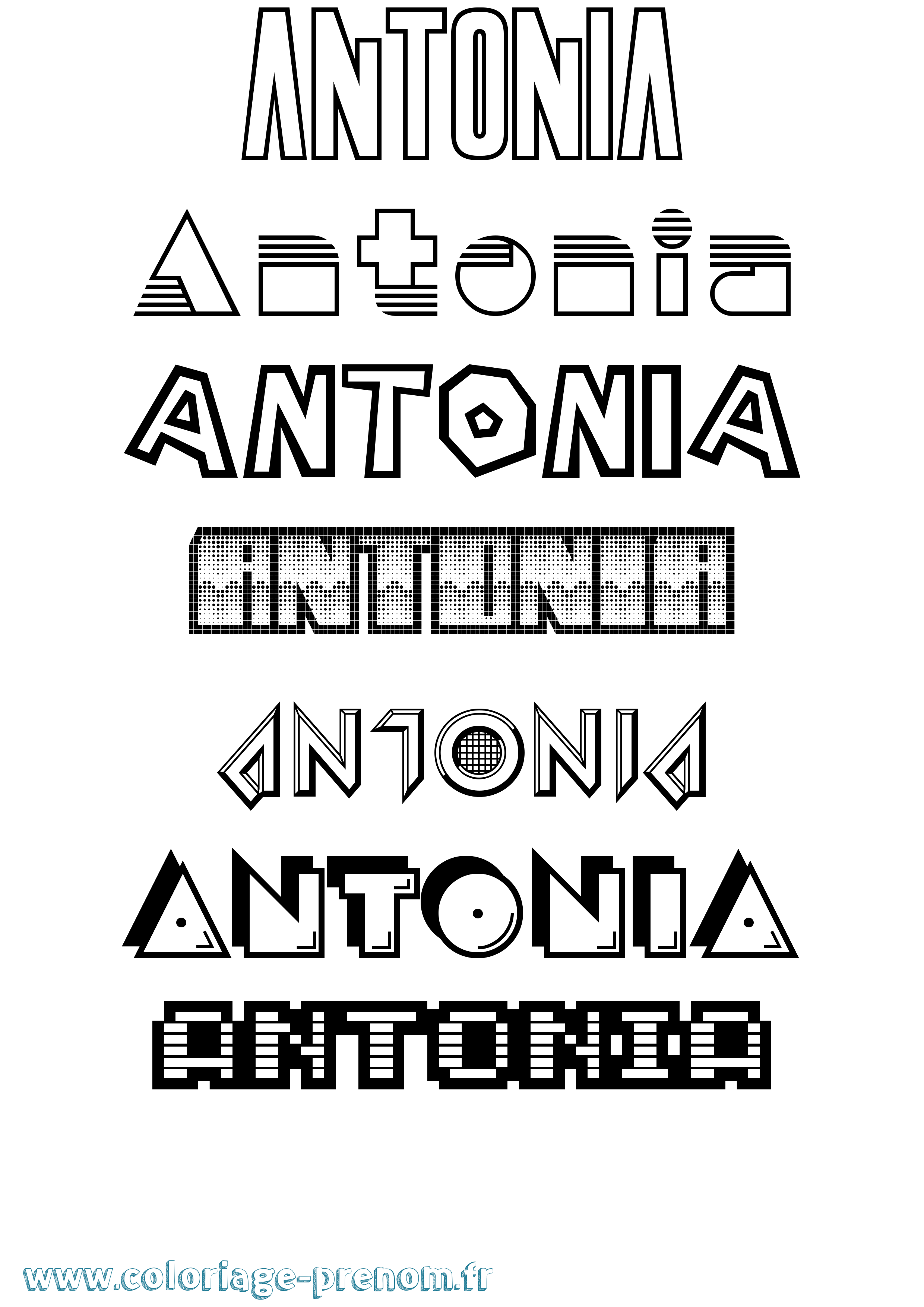 Coloriage Antonia Jeux Vidéos Coloriage prénom Antonia Jeux Vidéos