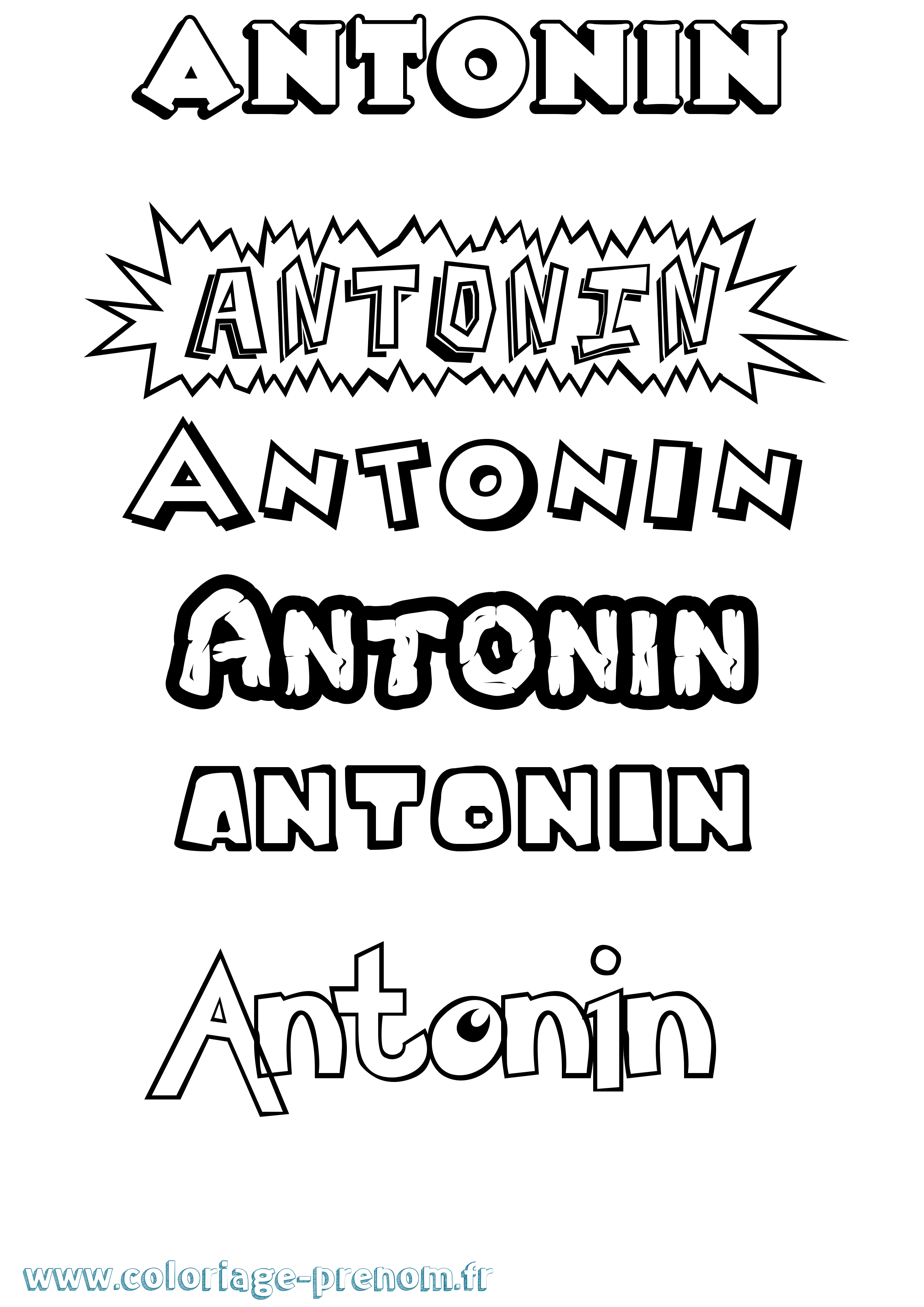 Coloriage prénom Antonin Dessin Animé