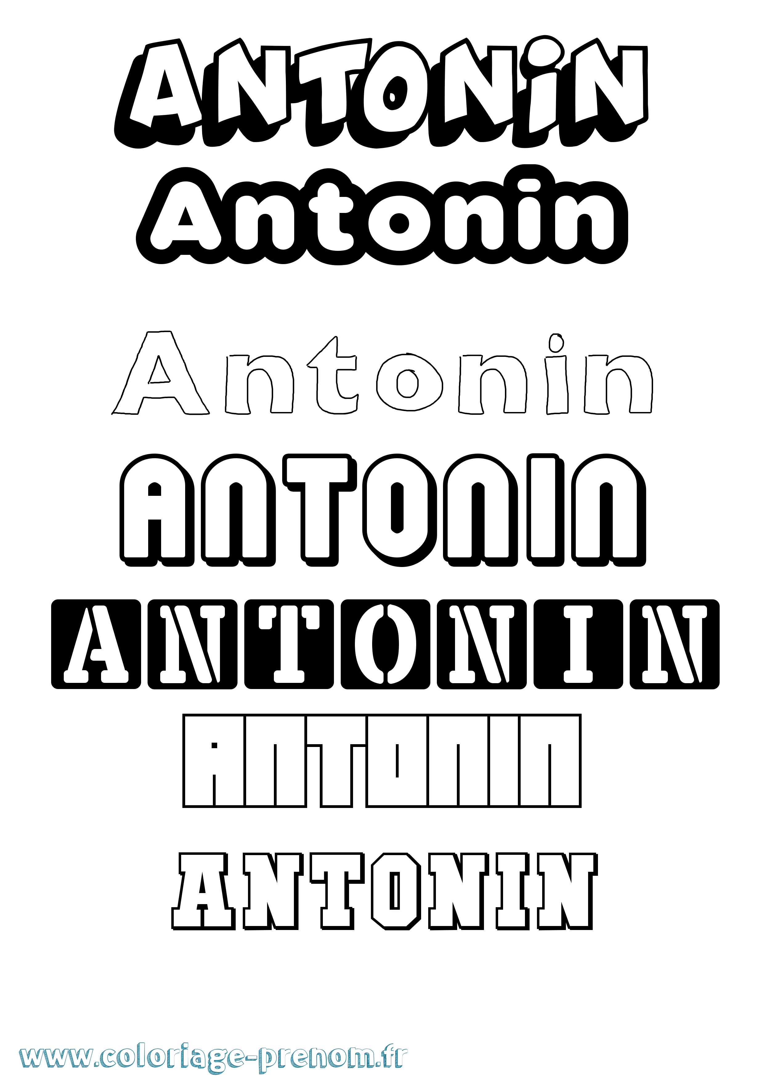Coloriage prénom Antonin Simple