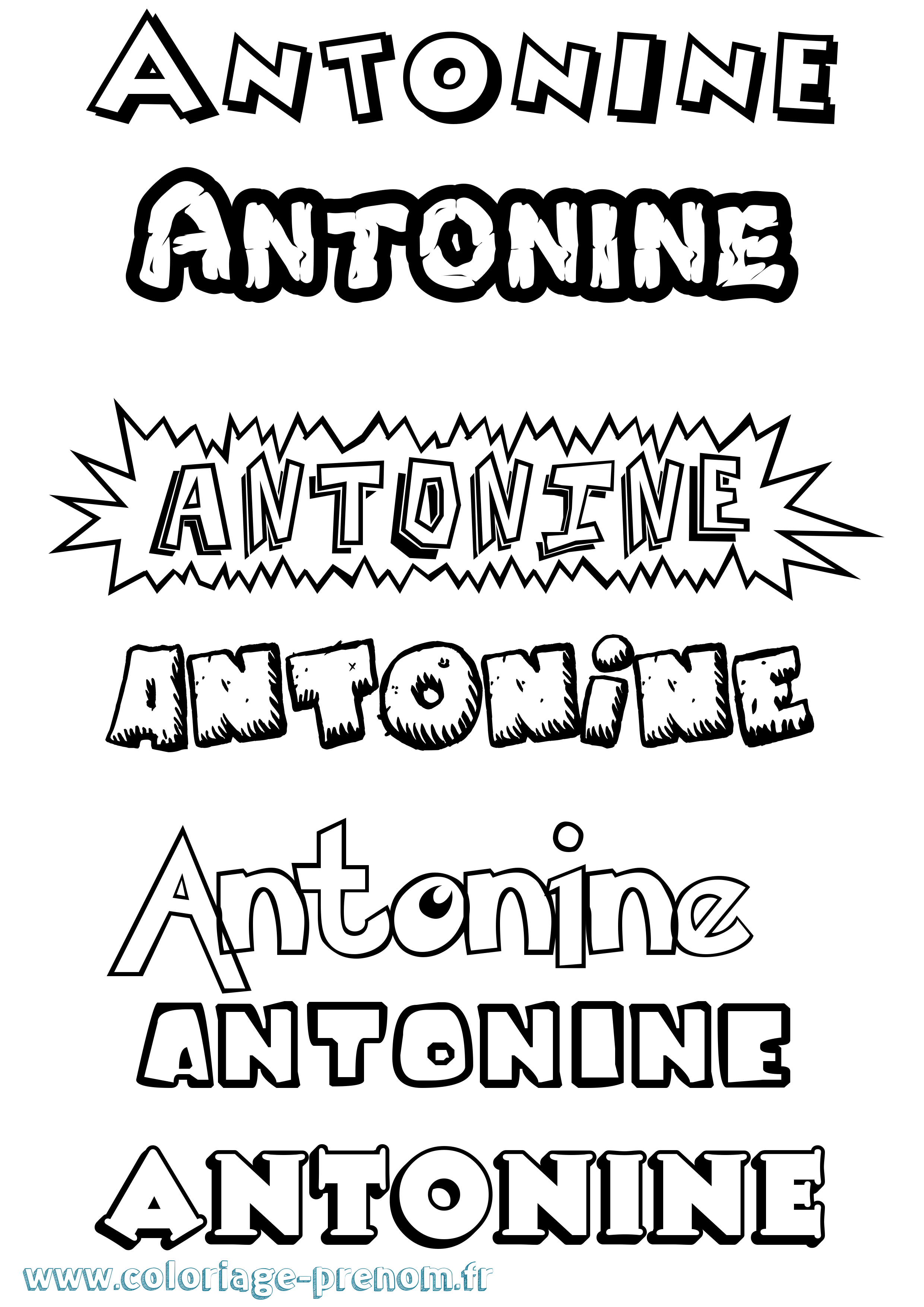 Coloriage prénom Antonine Dessin Animé
