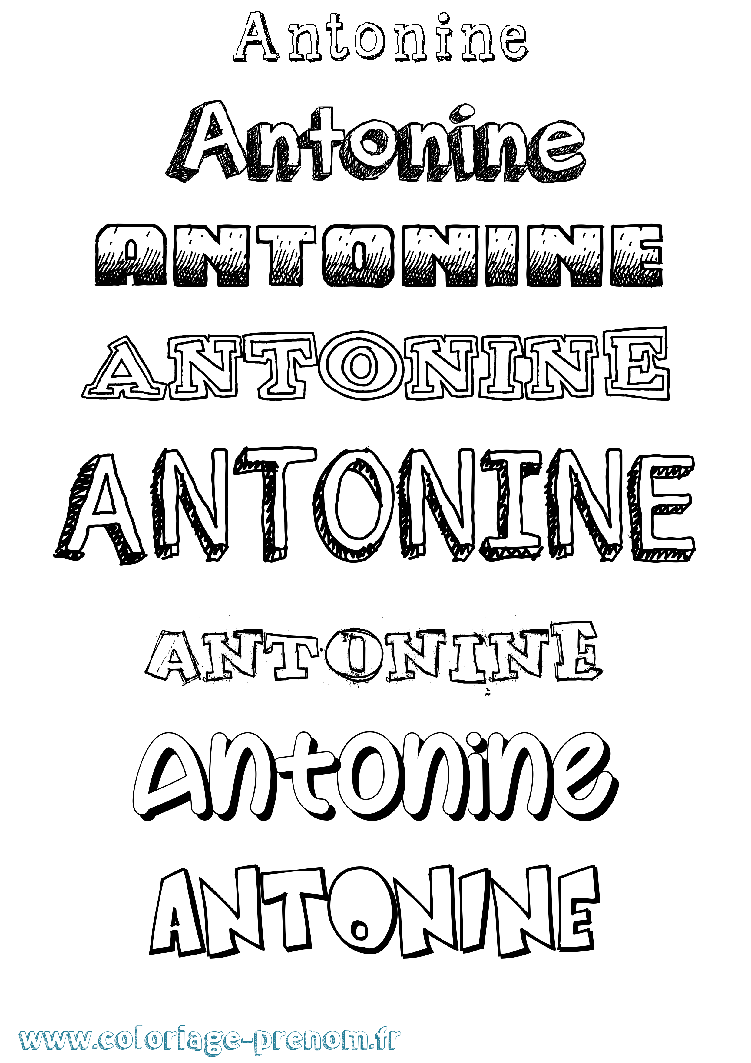 Coloriage prénom Antonine Dessiné