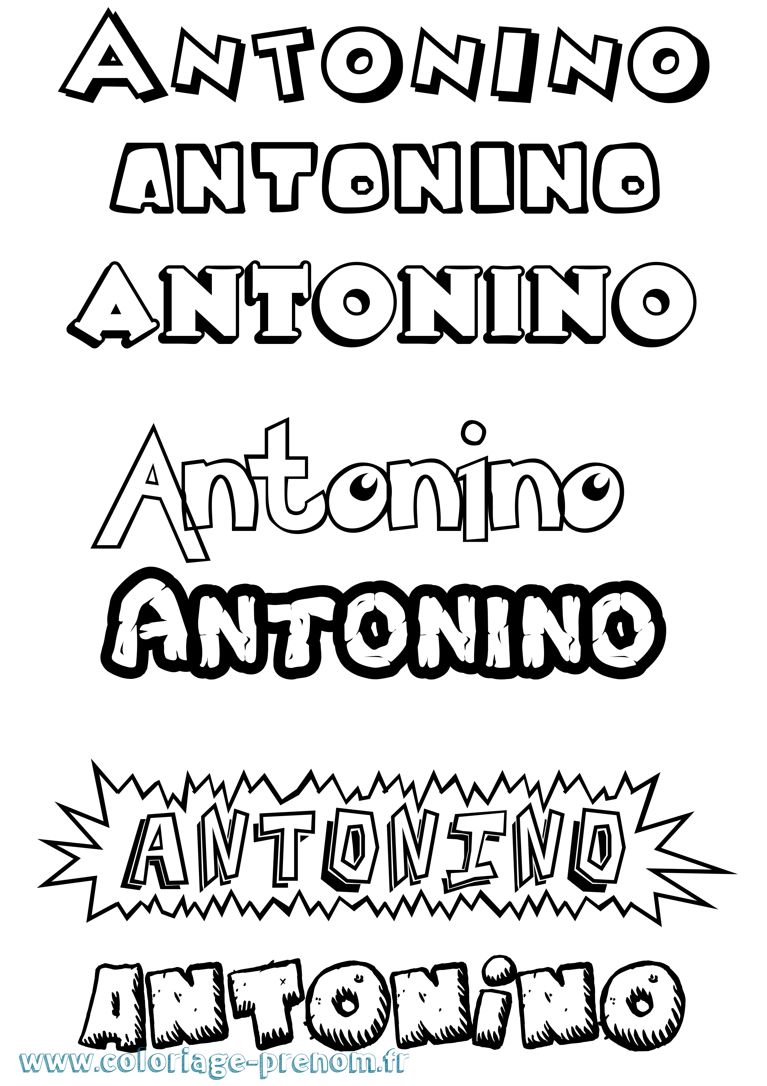 Coloriage Antonino Dessin Animé Coloriage prénom Antonino Dessin Animé