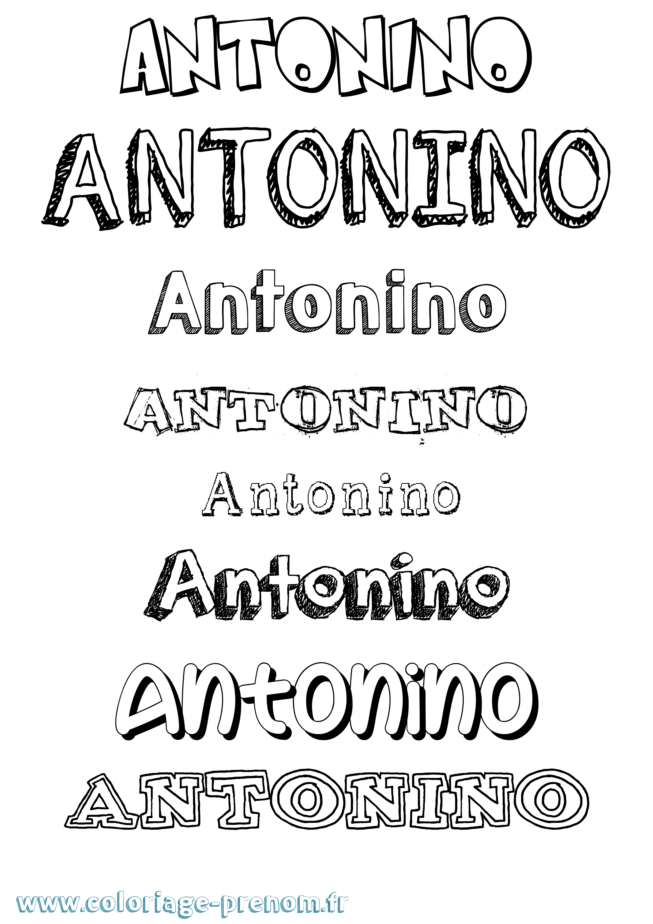 Coloriage Antonino Dessiné Coloriage prénom Antonino Dessiné