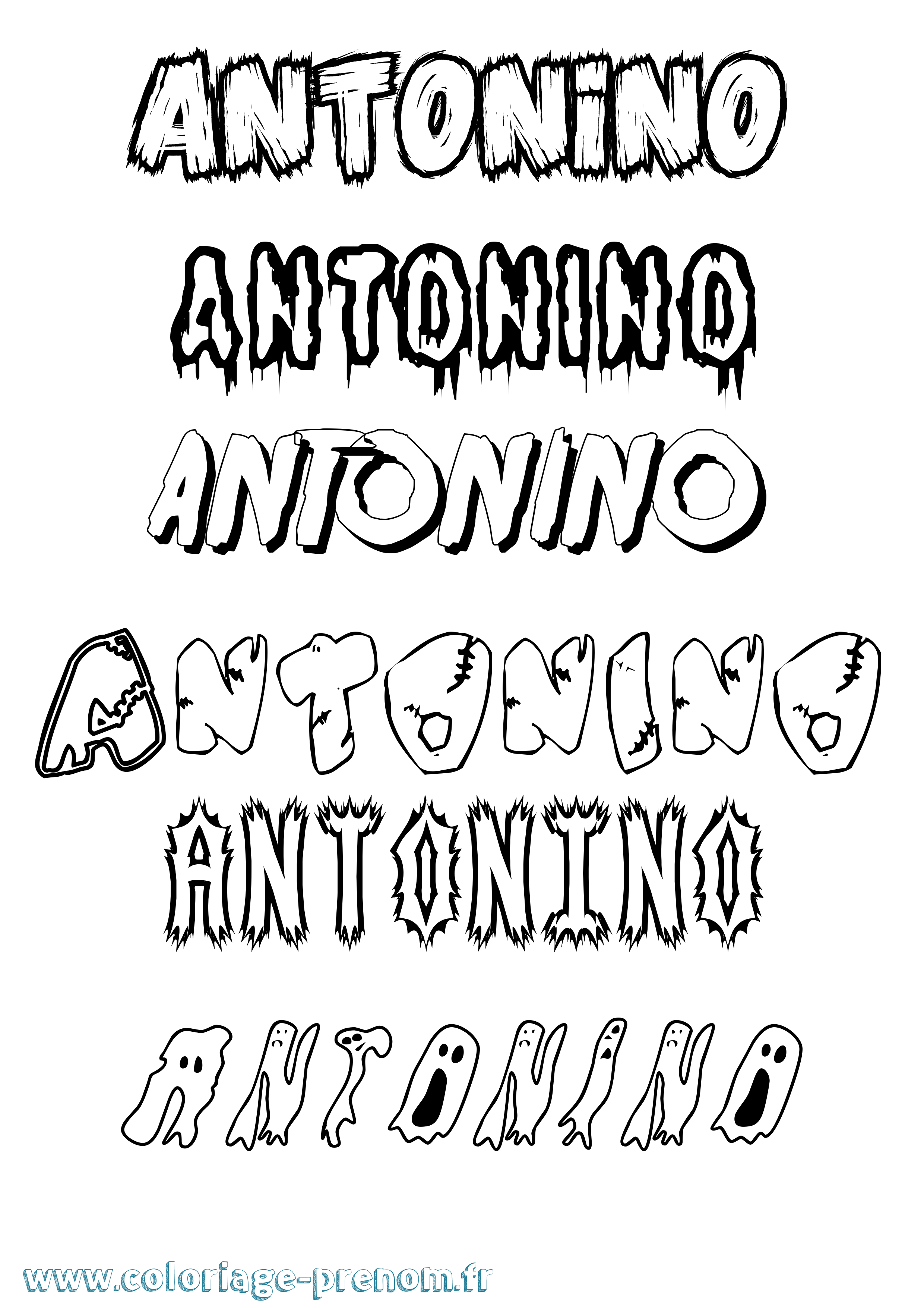 Coloriage Antonino Frisson Coloriage prénom Antonino Frisson