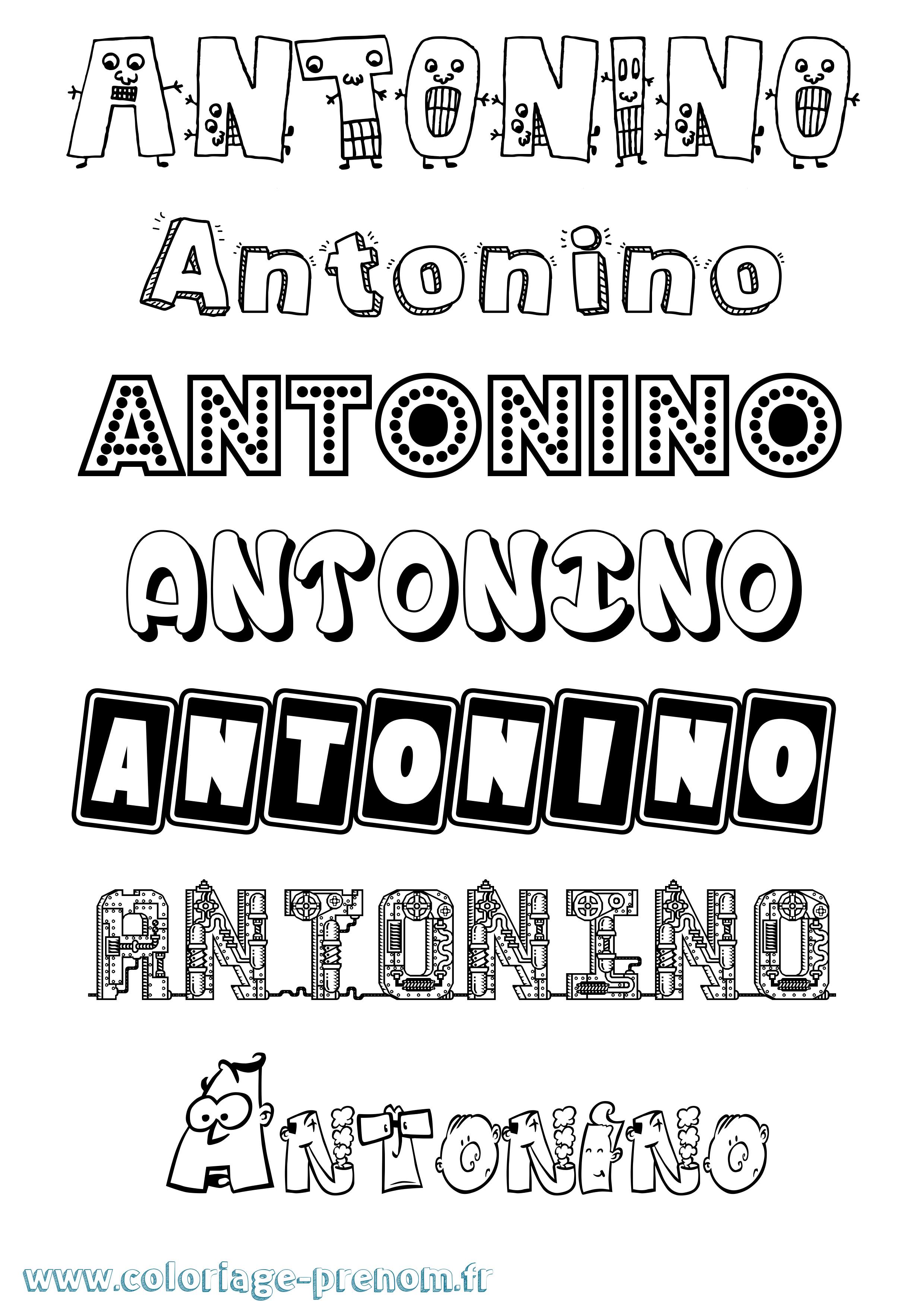 Coloriage Antonino Fun Coloriage prénom Antonino Fun