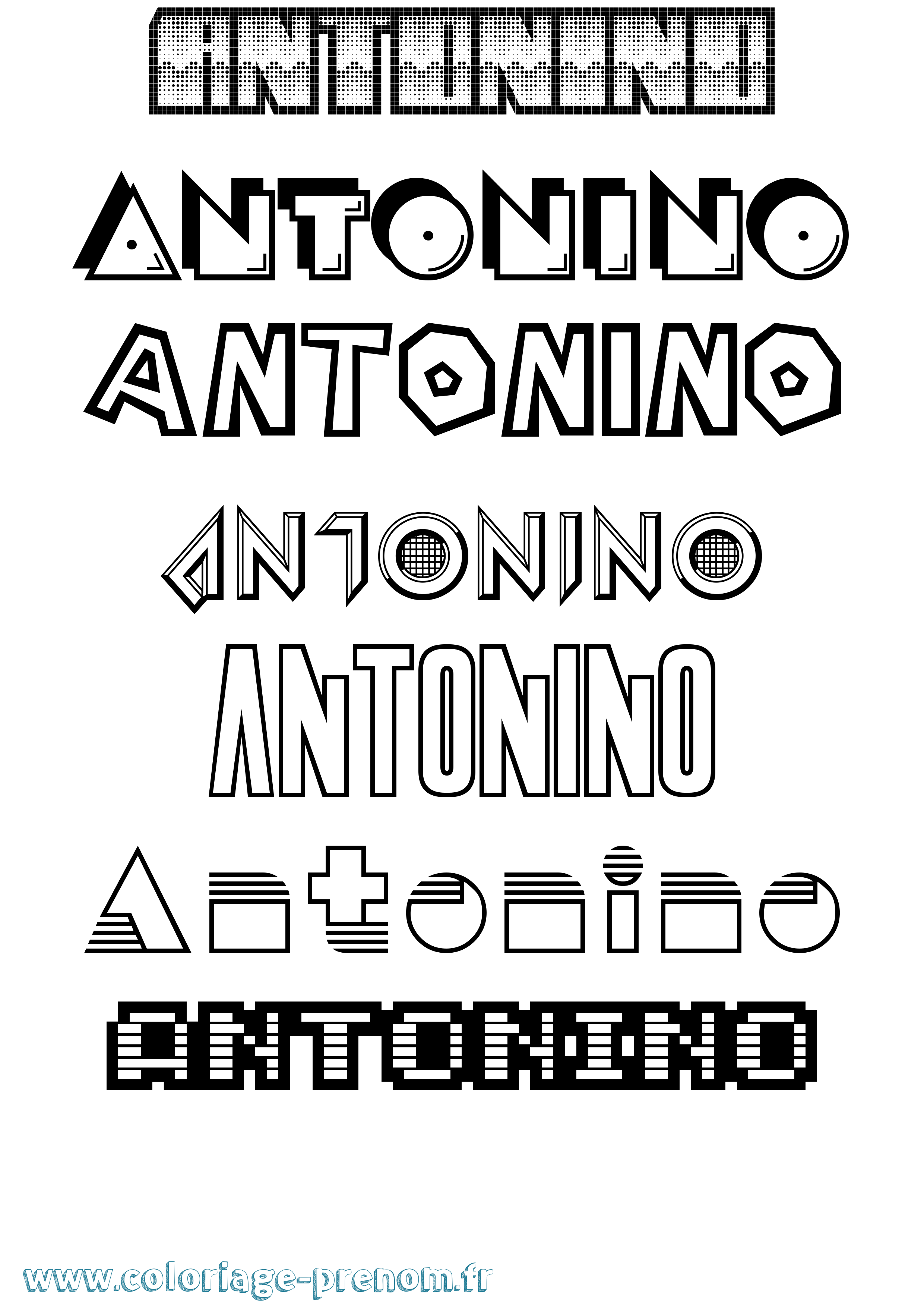 Coloriage Antonino Jeux Vidéos Coloriage prénom Antonino Jeux Vidéos