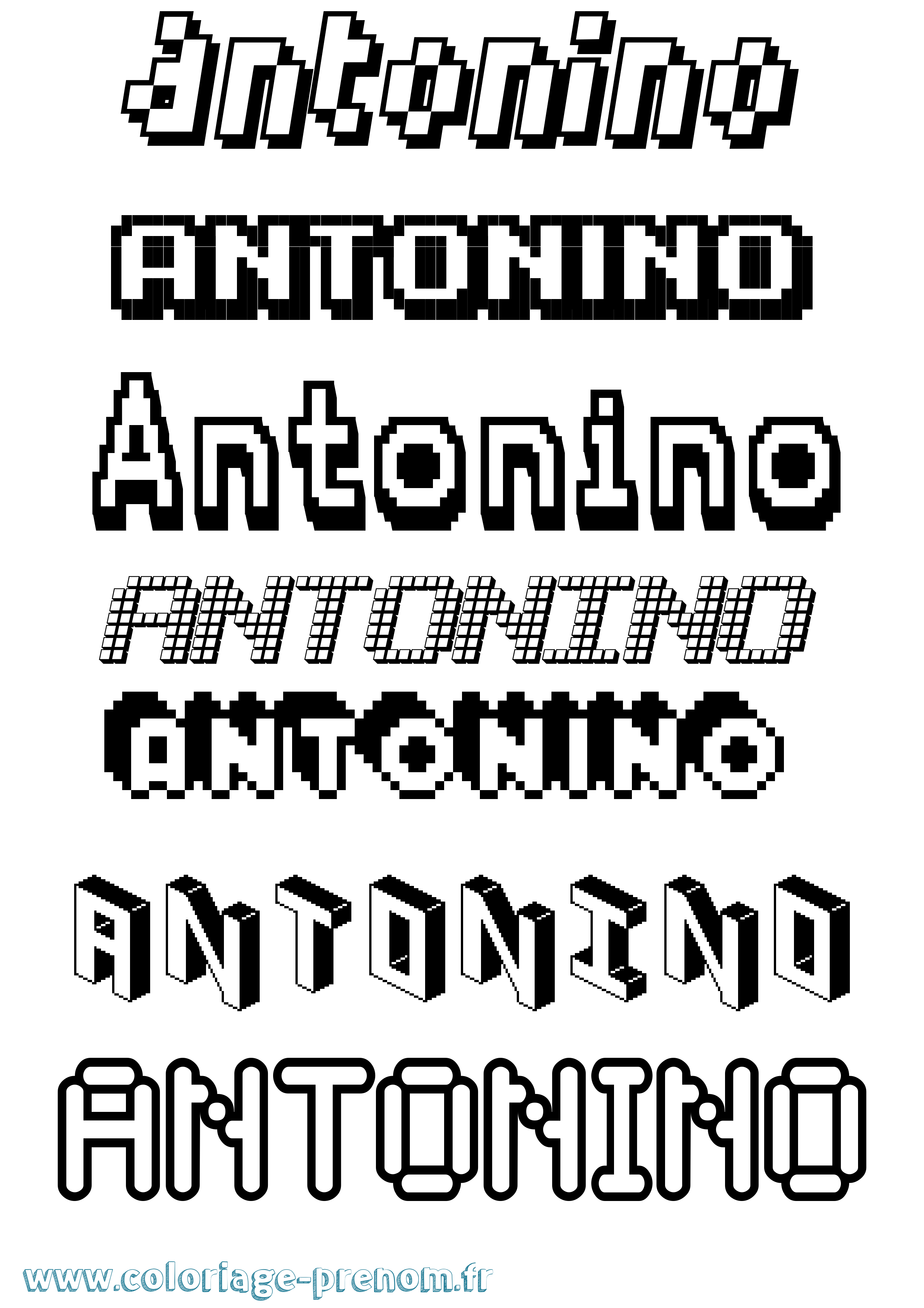 Coloriage Antonino Pixel Coloriage prénom Antonino Pixel