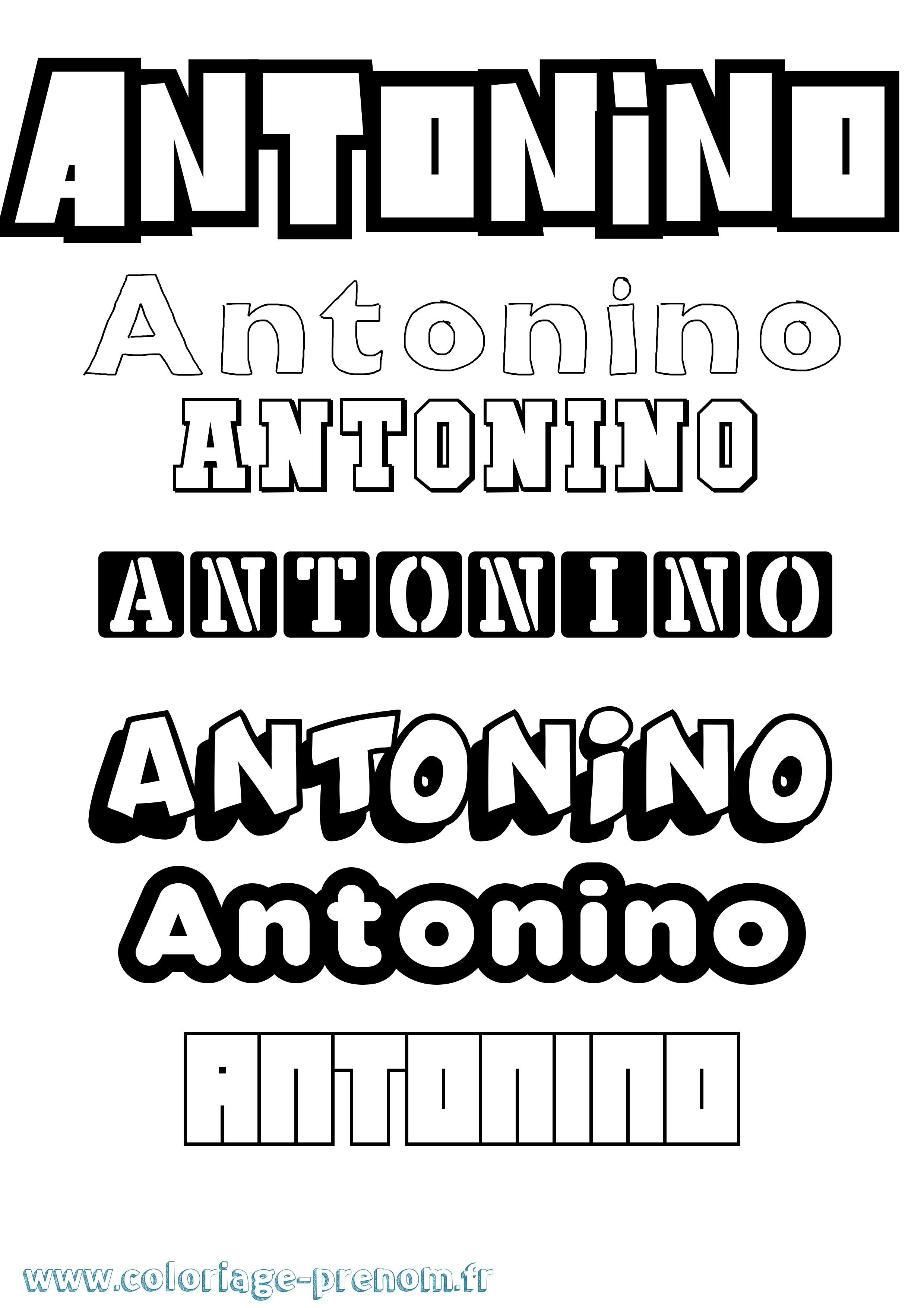 Coloriage Antonino Simple Coloriage prénom Antonino Simple