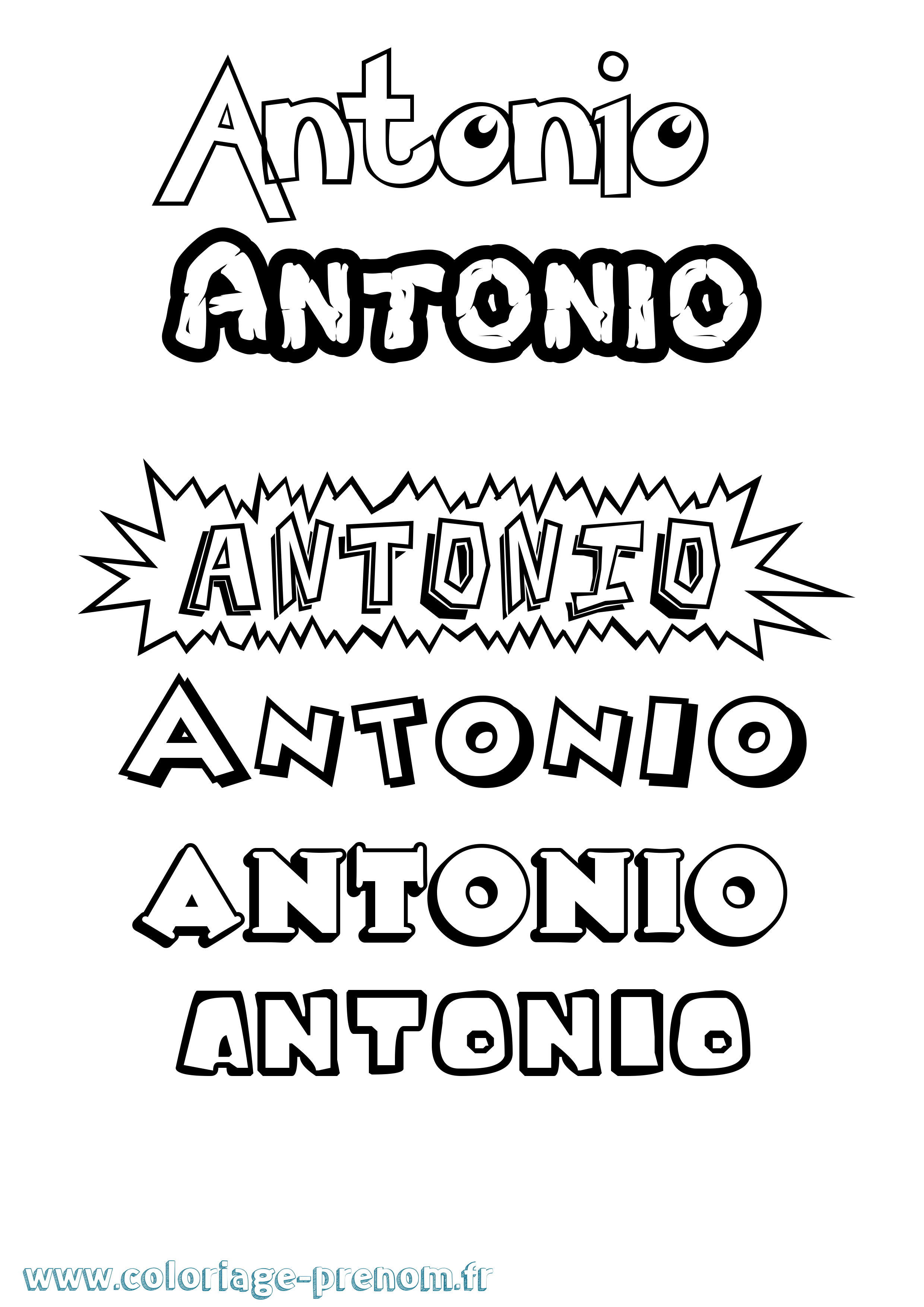Coloriage prénom Antonio Dessin Animé