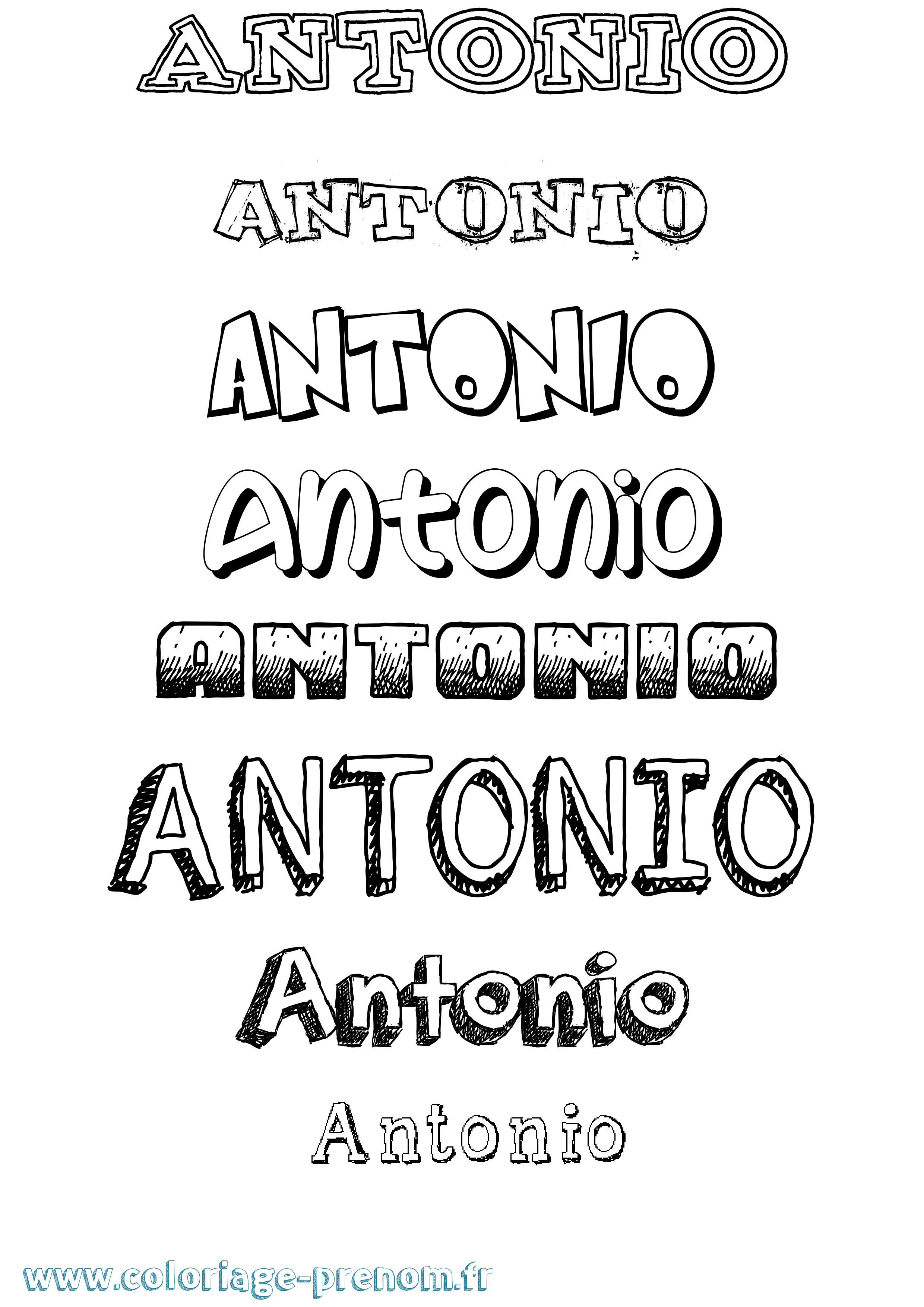 Coloriage Antonio Dessiné Coloriage prénom Antonio Dessiné