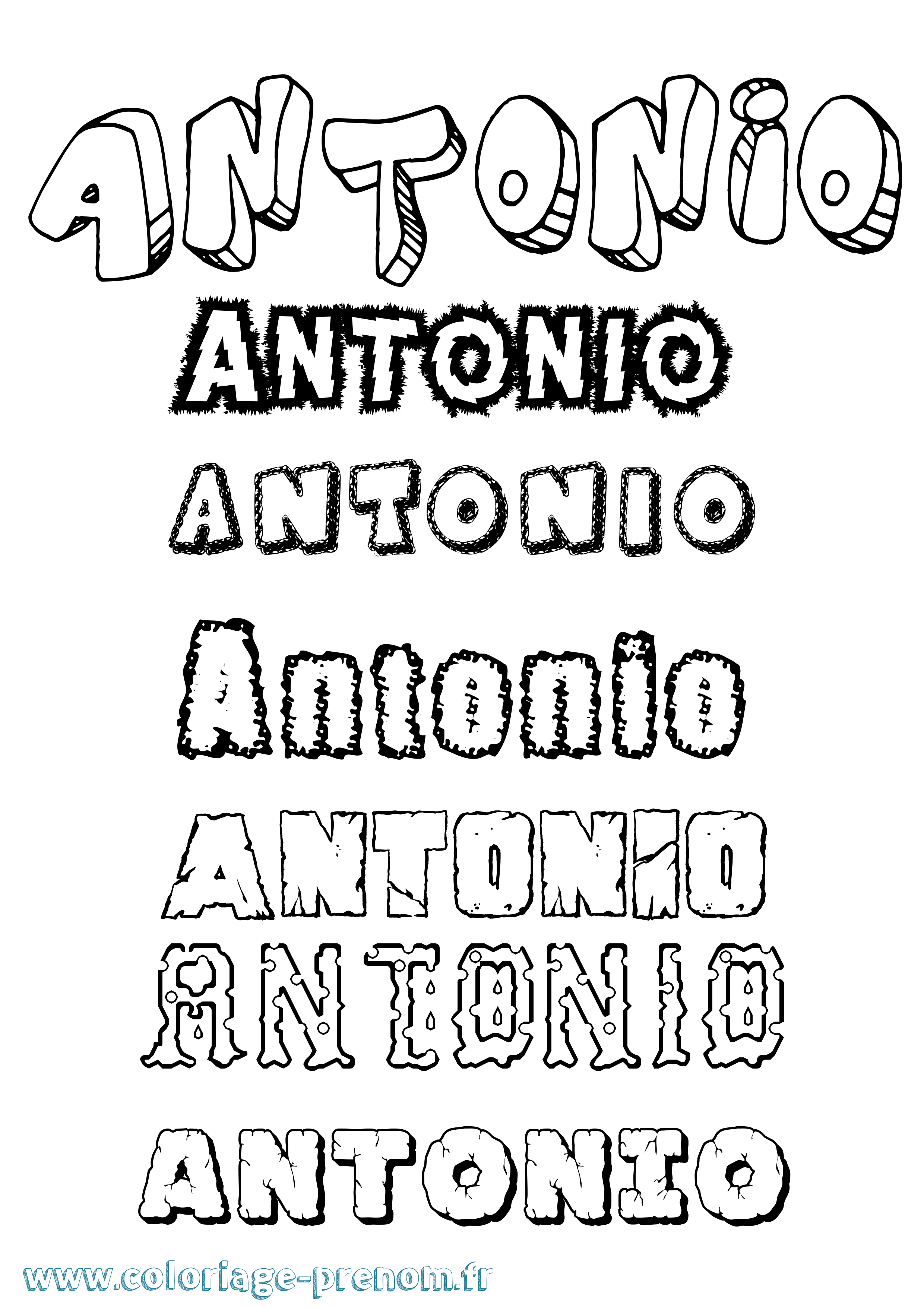 Coloriage Antonio Destructuré Coloriage prénom Antonio Destructuré
