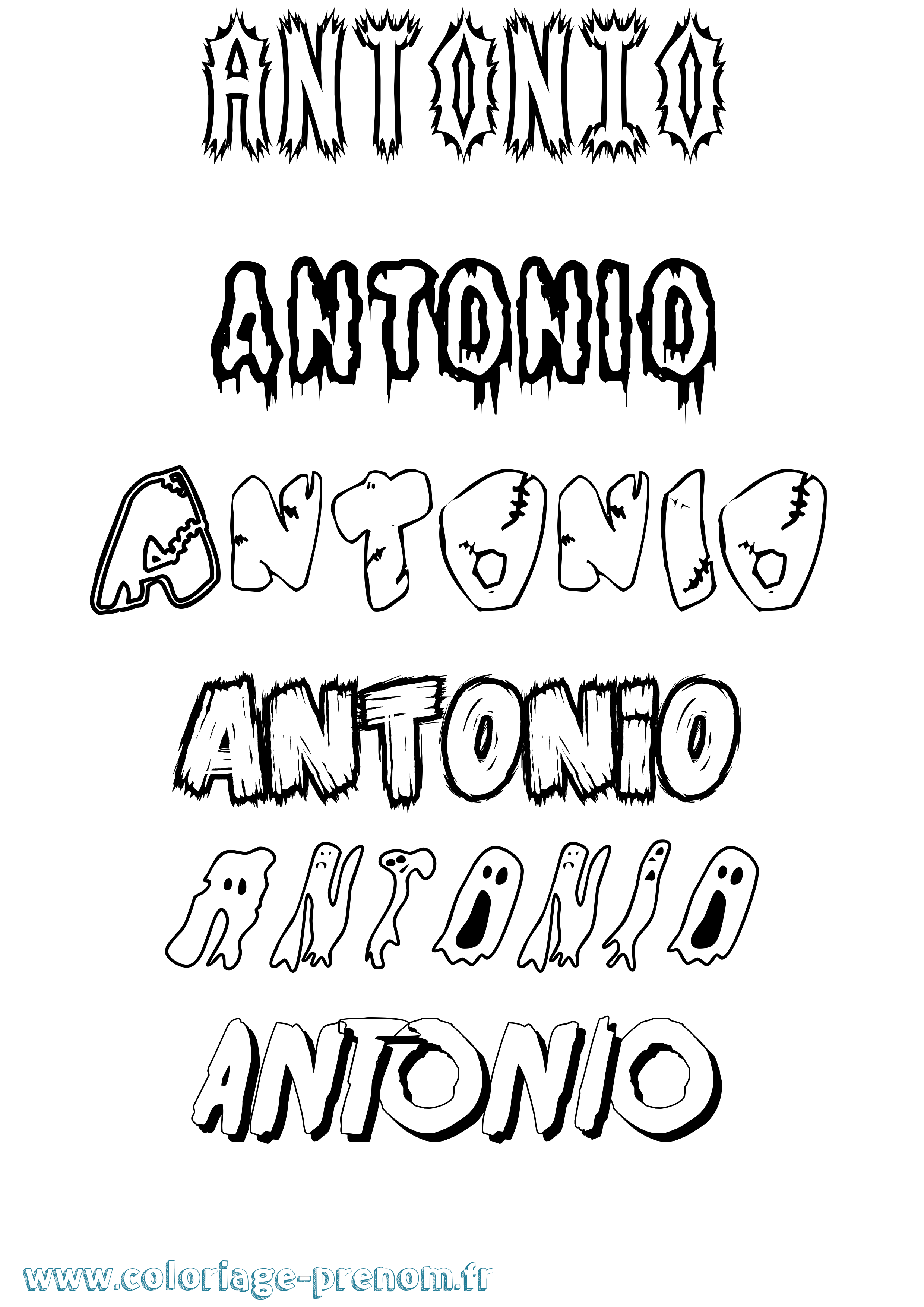 Coloriage Antonio Frisson Coloriage prénom Antonio Frisson