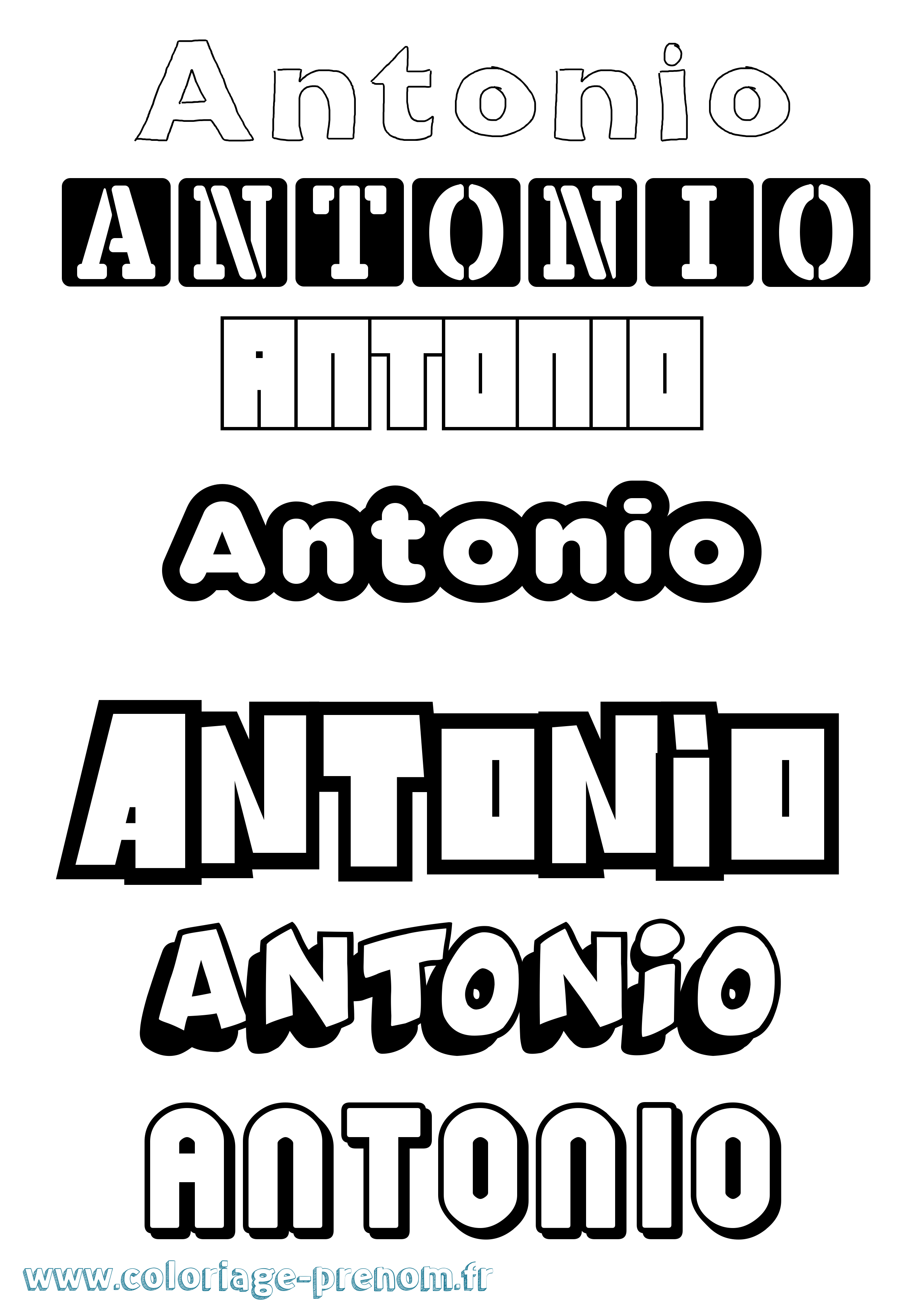 Coloriage Antonio Simple Coloriage prénom Antonio Simple