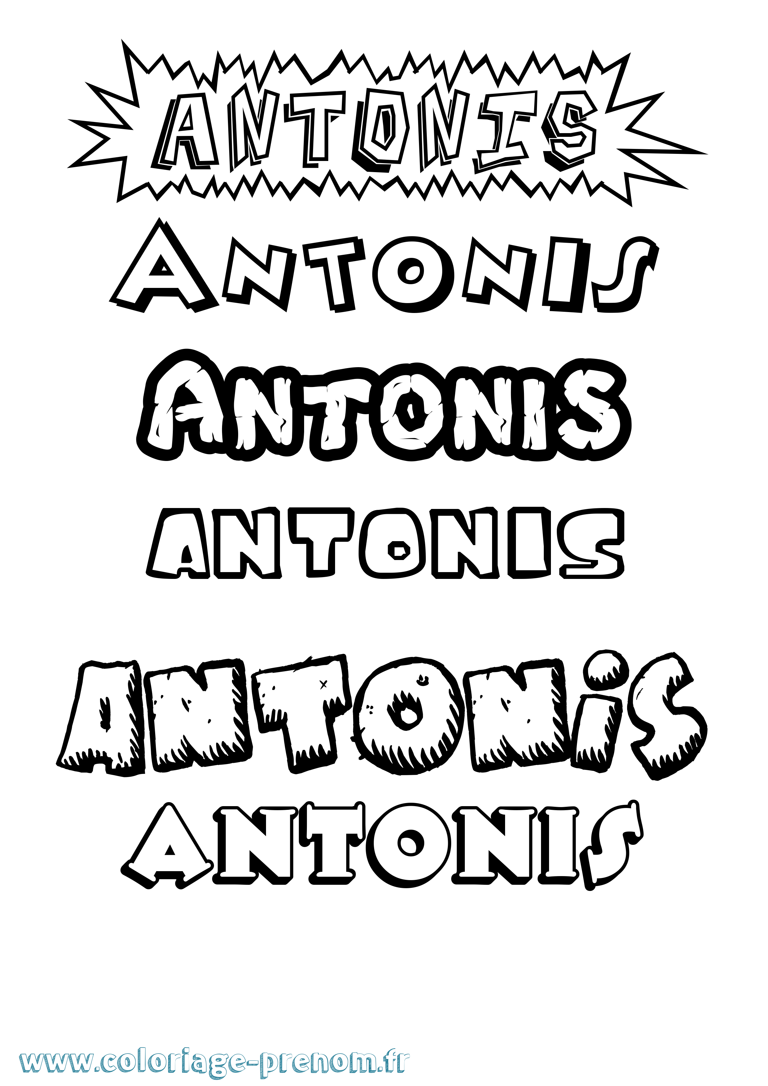Coloriage prénom Antonis Dessin Animé