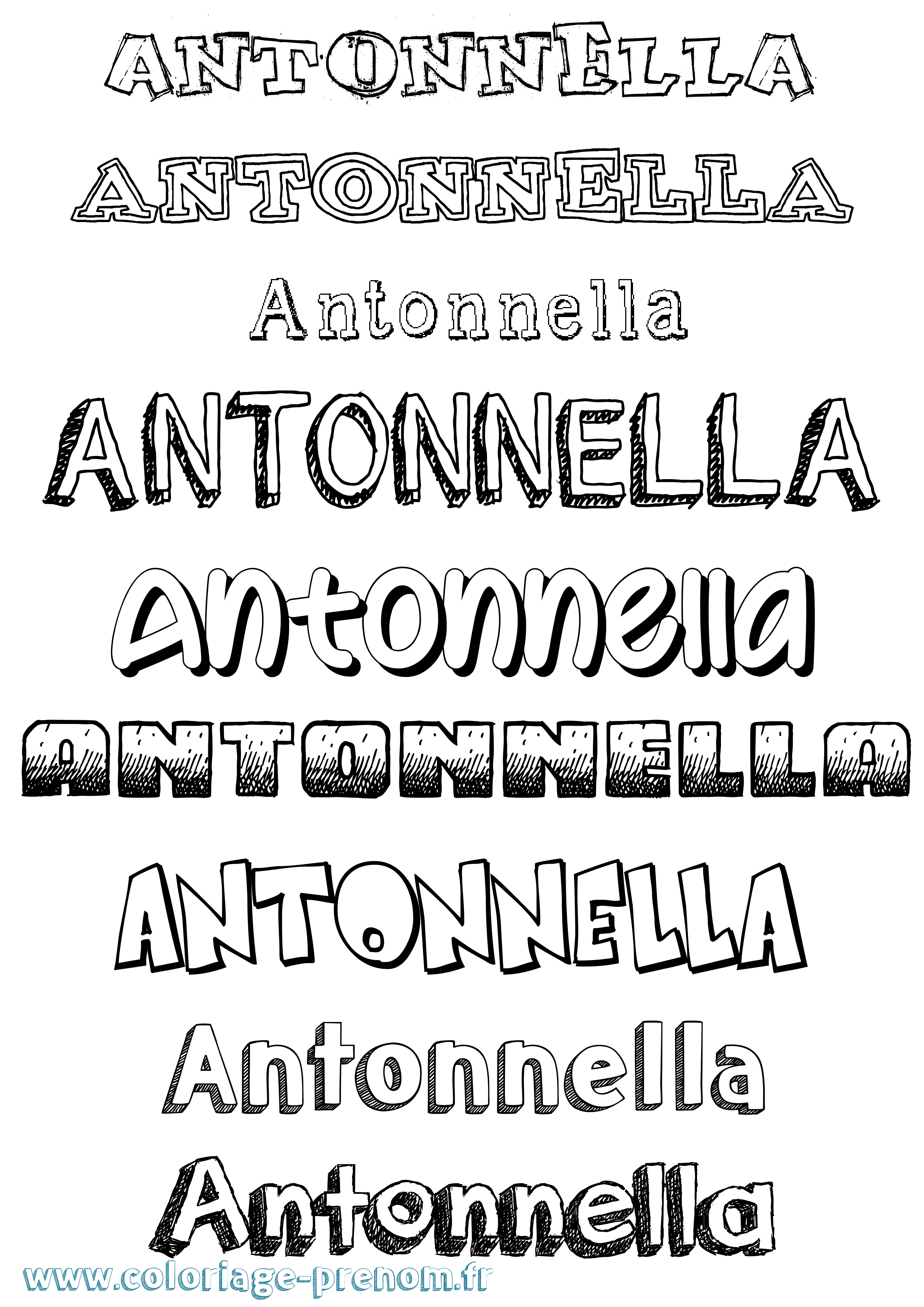 Coloriage prénom Antonnella Dessiné