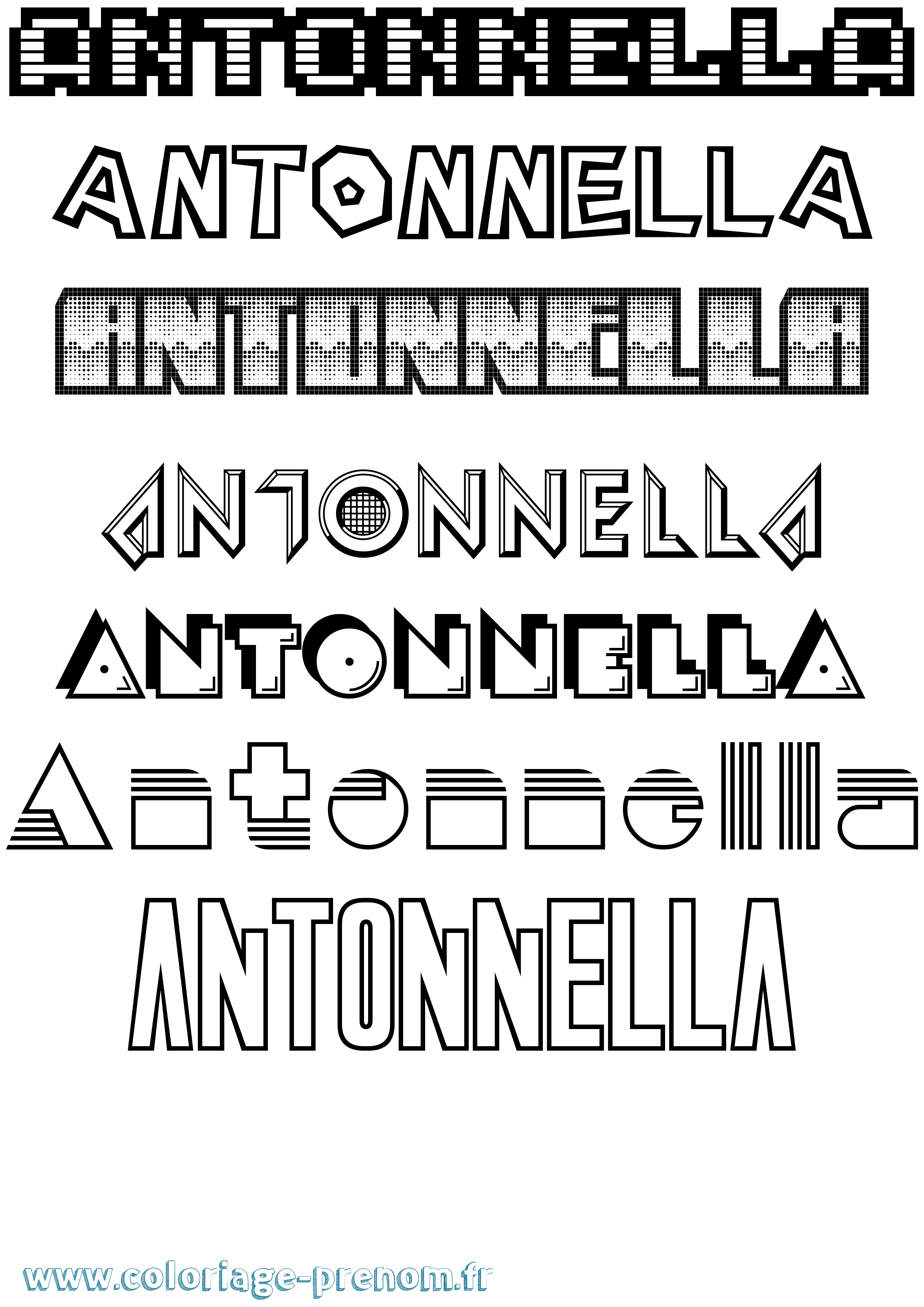 Coloriage prénom Antonnella Jeux Vidéos