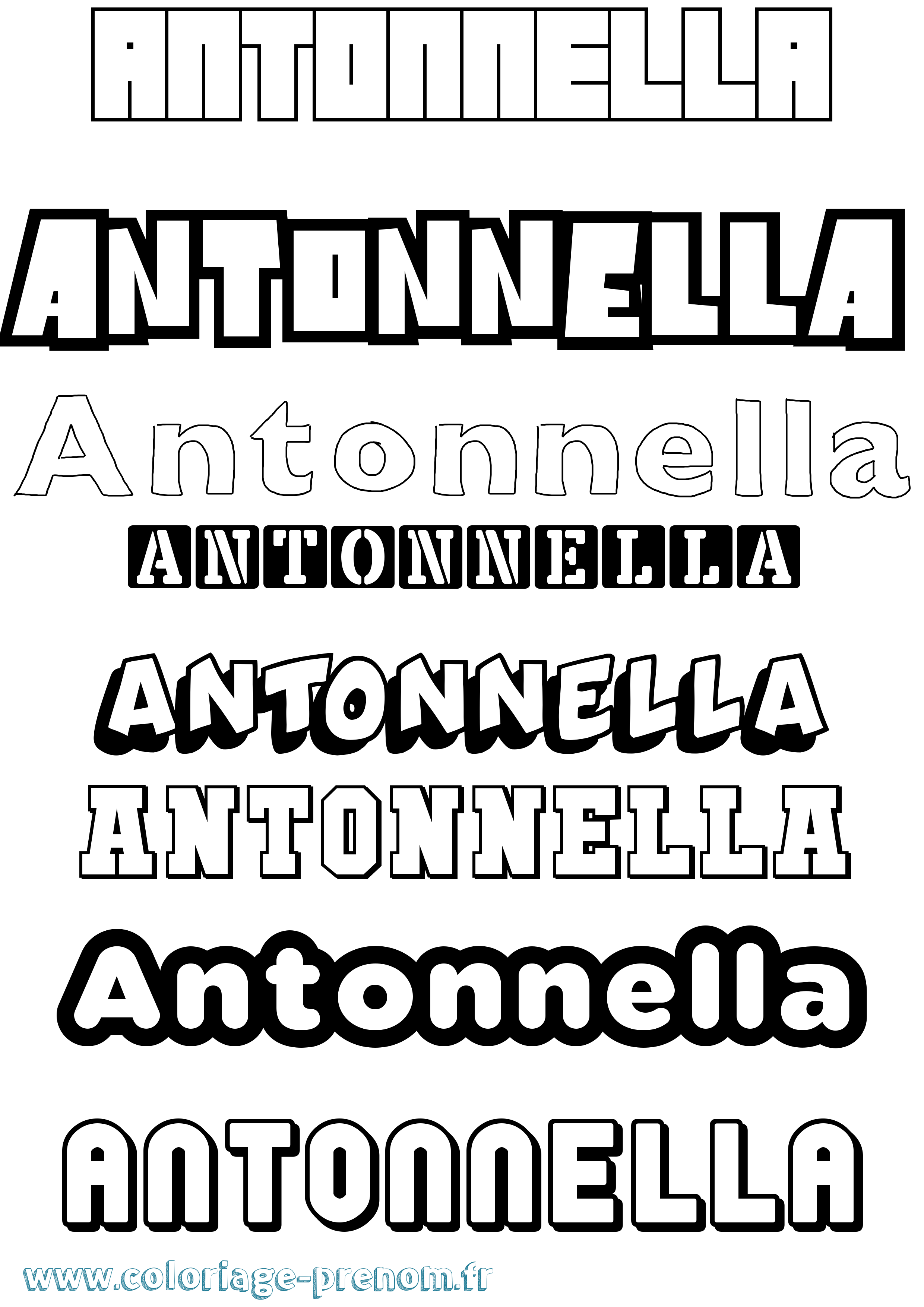 Coloriage prénom Antonnella Simple