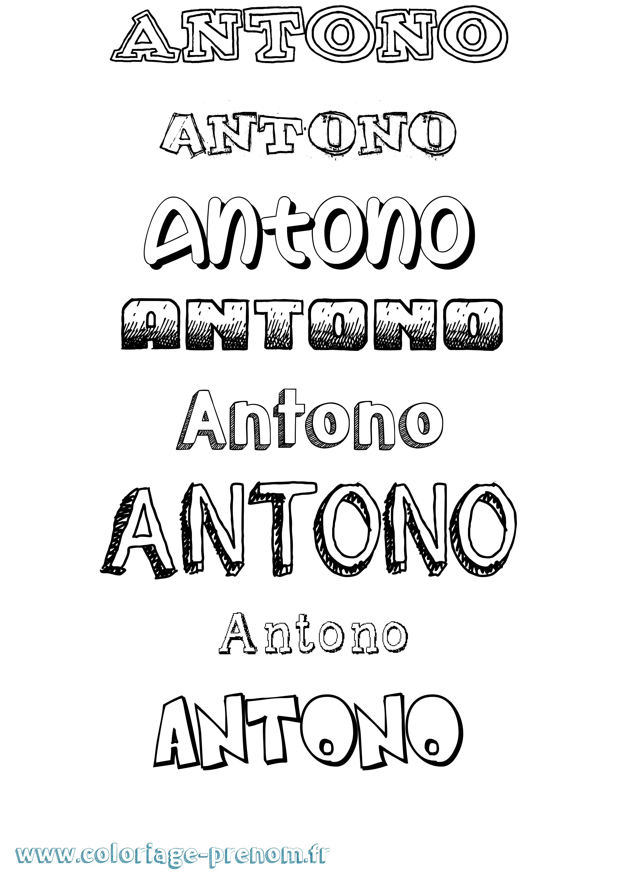 Coloriage prénom Antono Dessiné