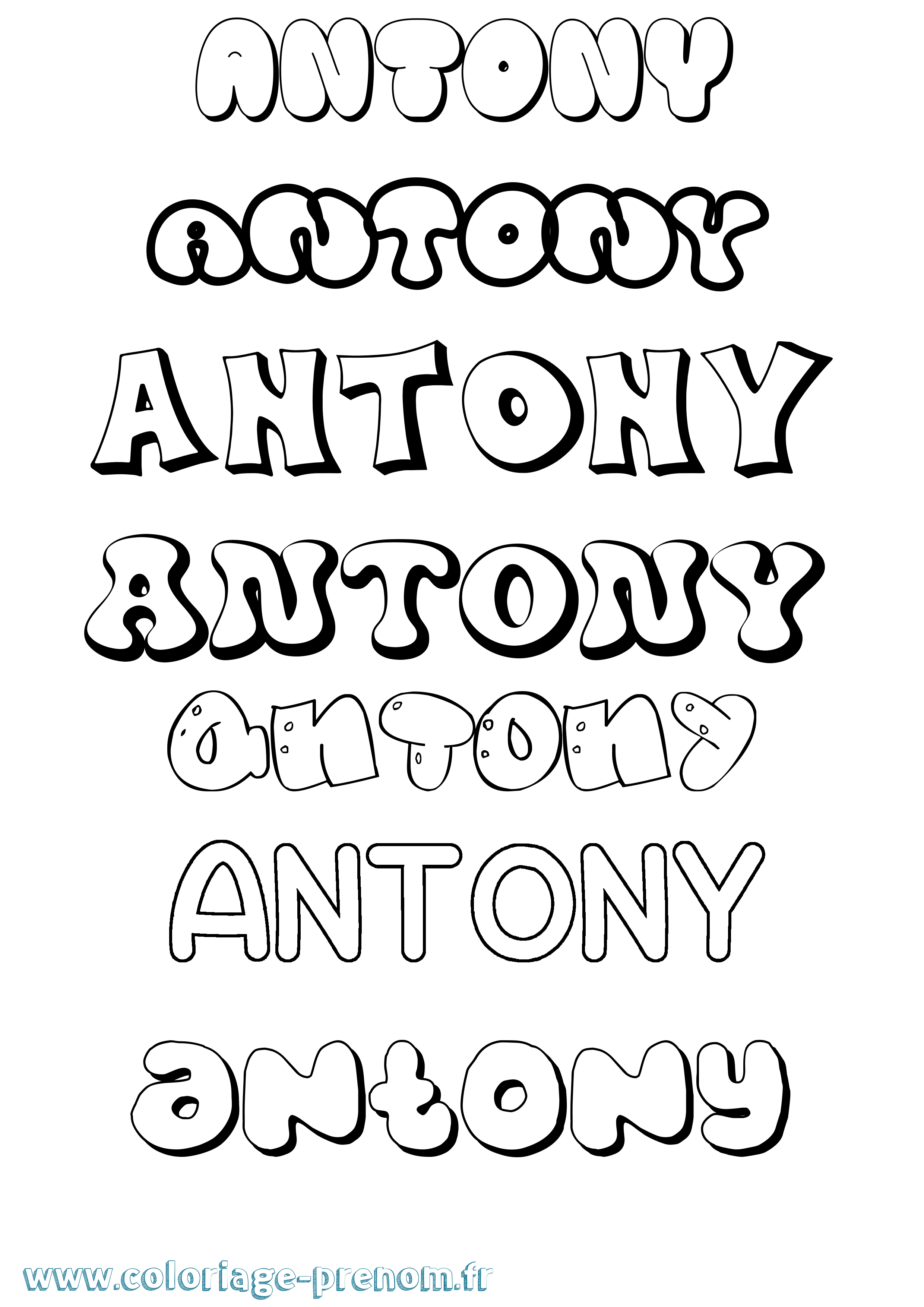 Coloriage Antony Coloriage prénom Antony