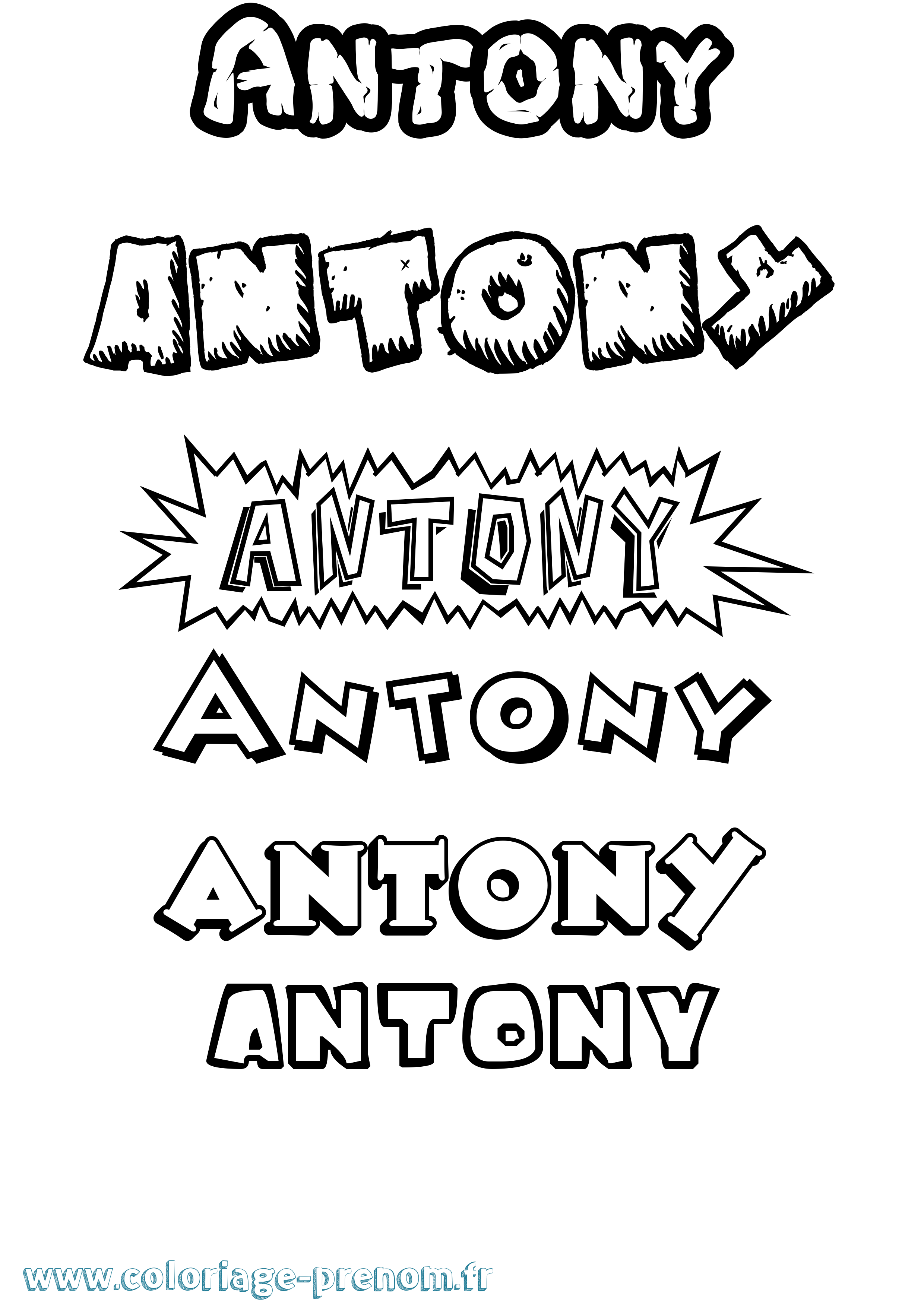 Coloriage prénom Antony Dessin Animé