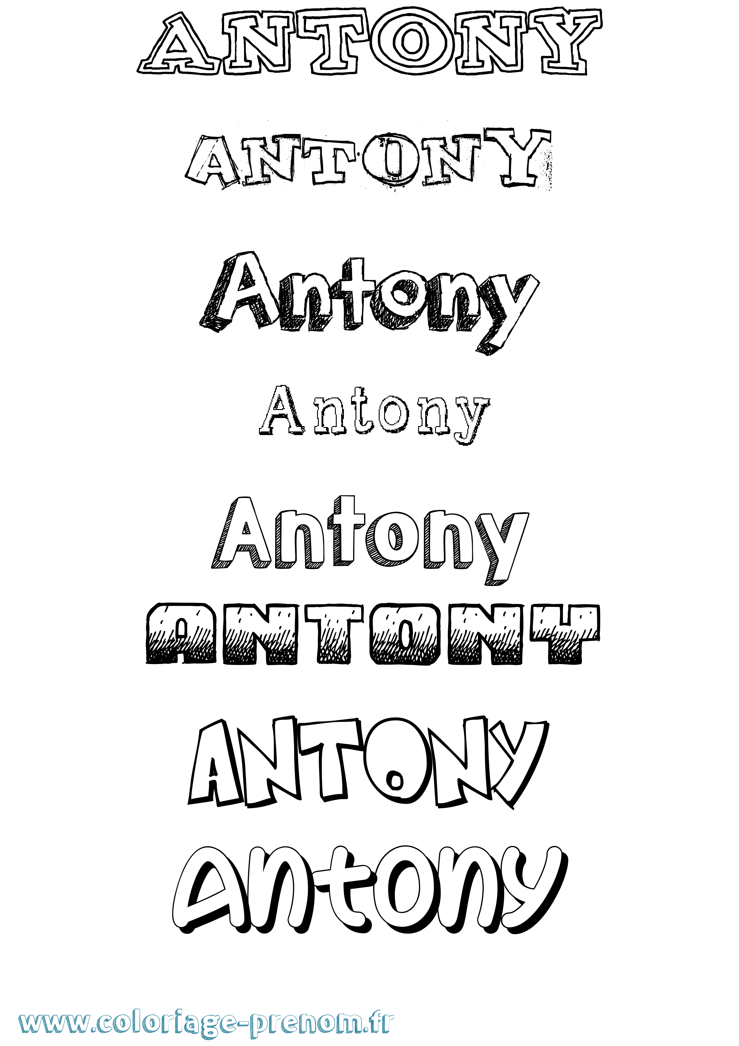 Coloriage Antony Coloriage prénom Antony