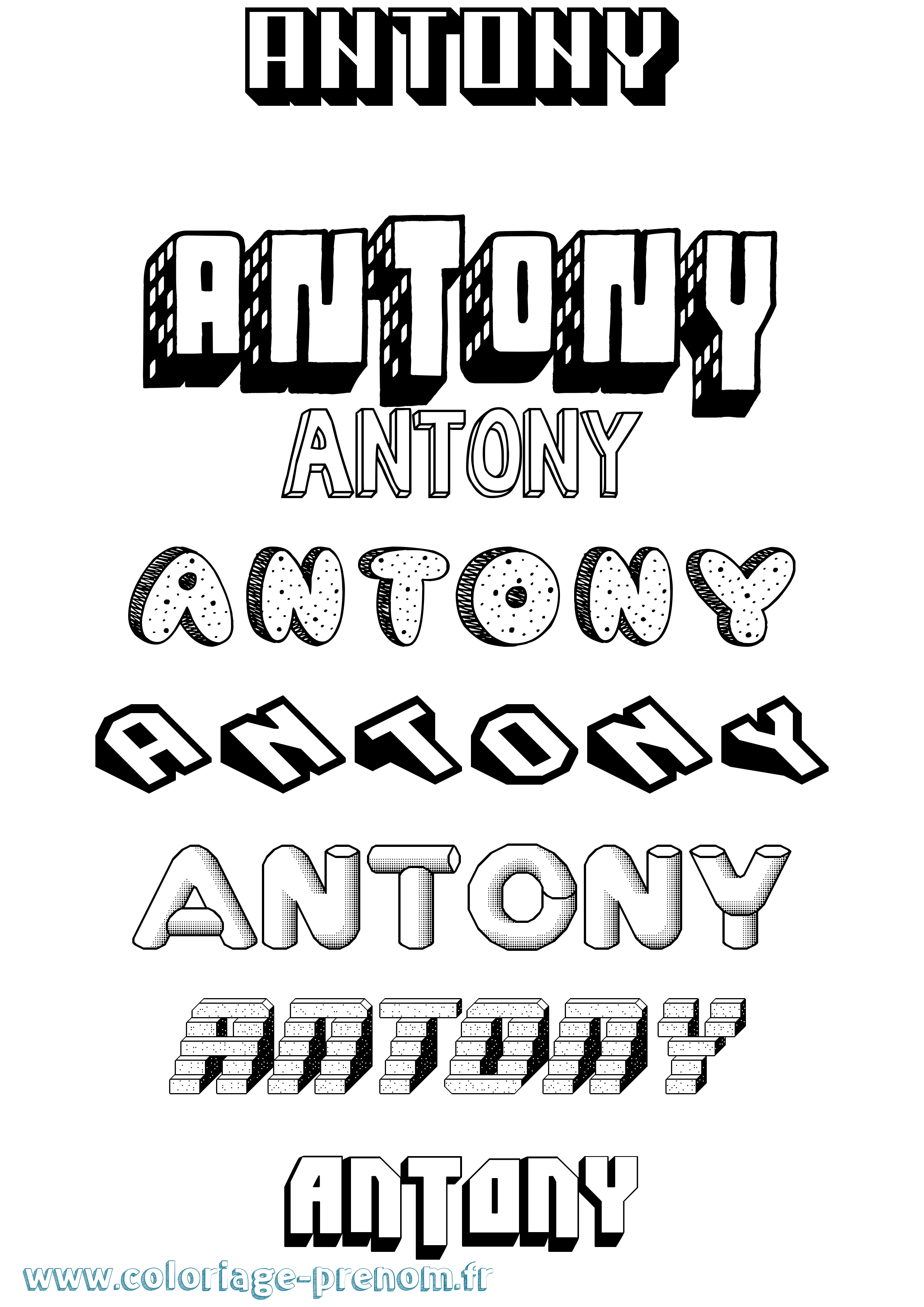 Coloriage Antony Coloriage prénom Antony