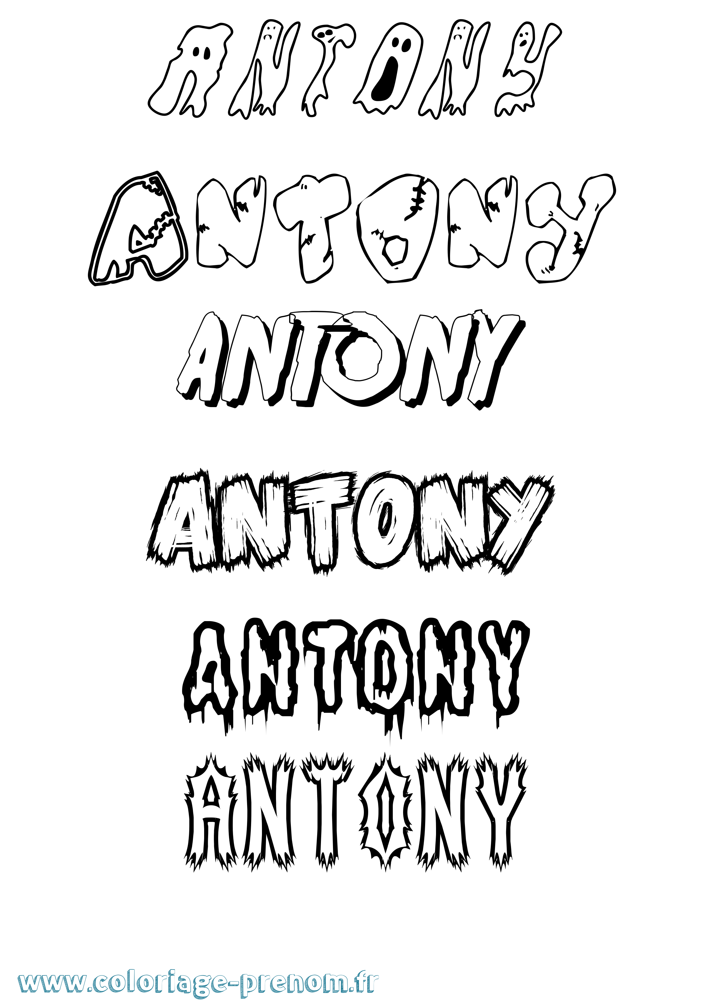 Coloriage Antony Coloriage prénom Antony
