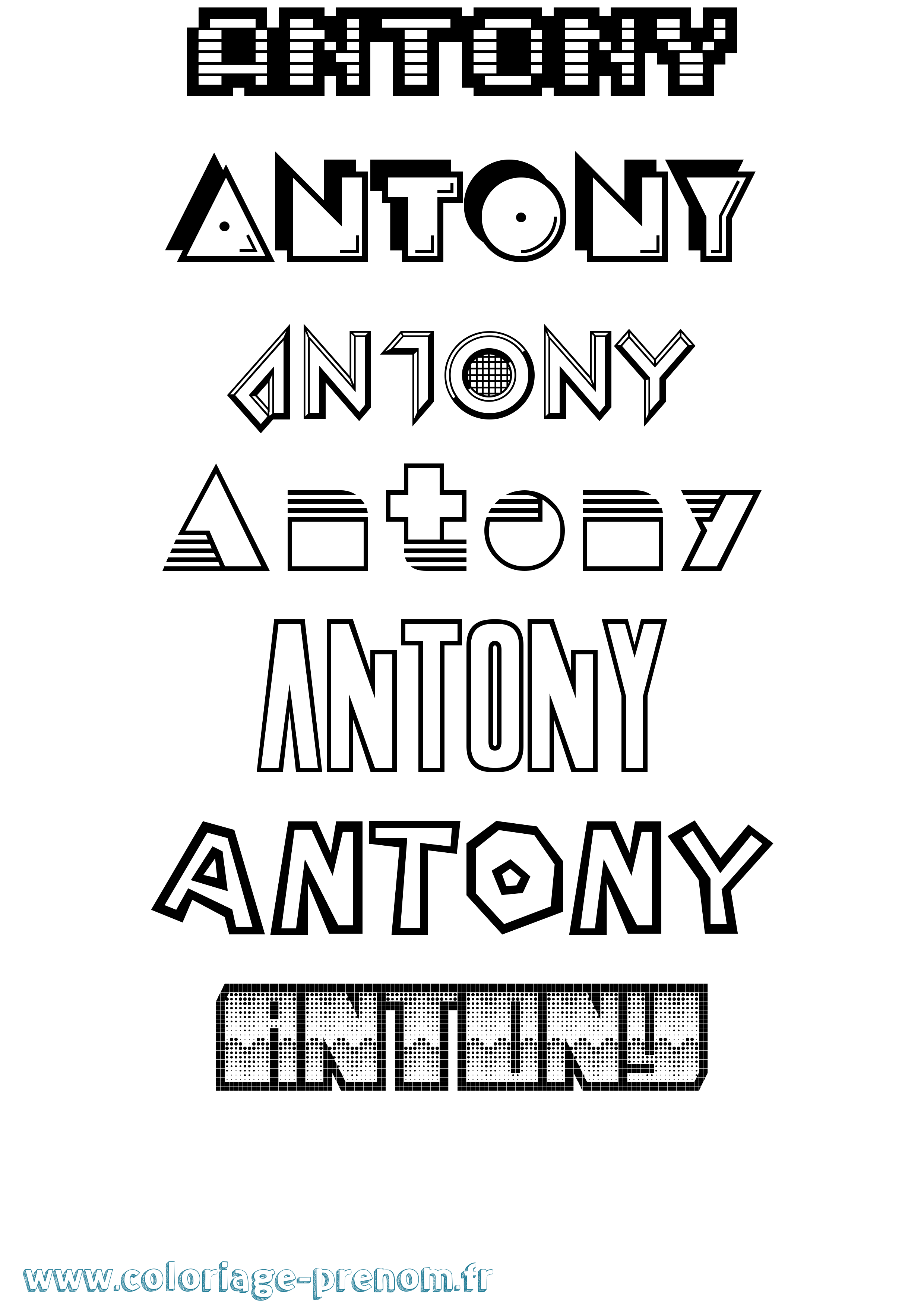 Coloriage prénom Antony Jeux Vidéos