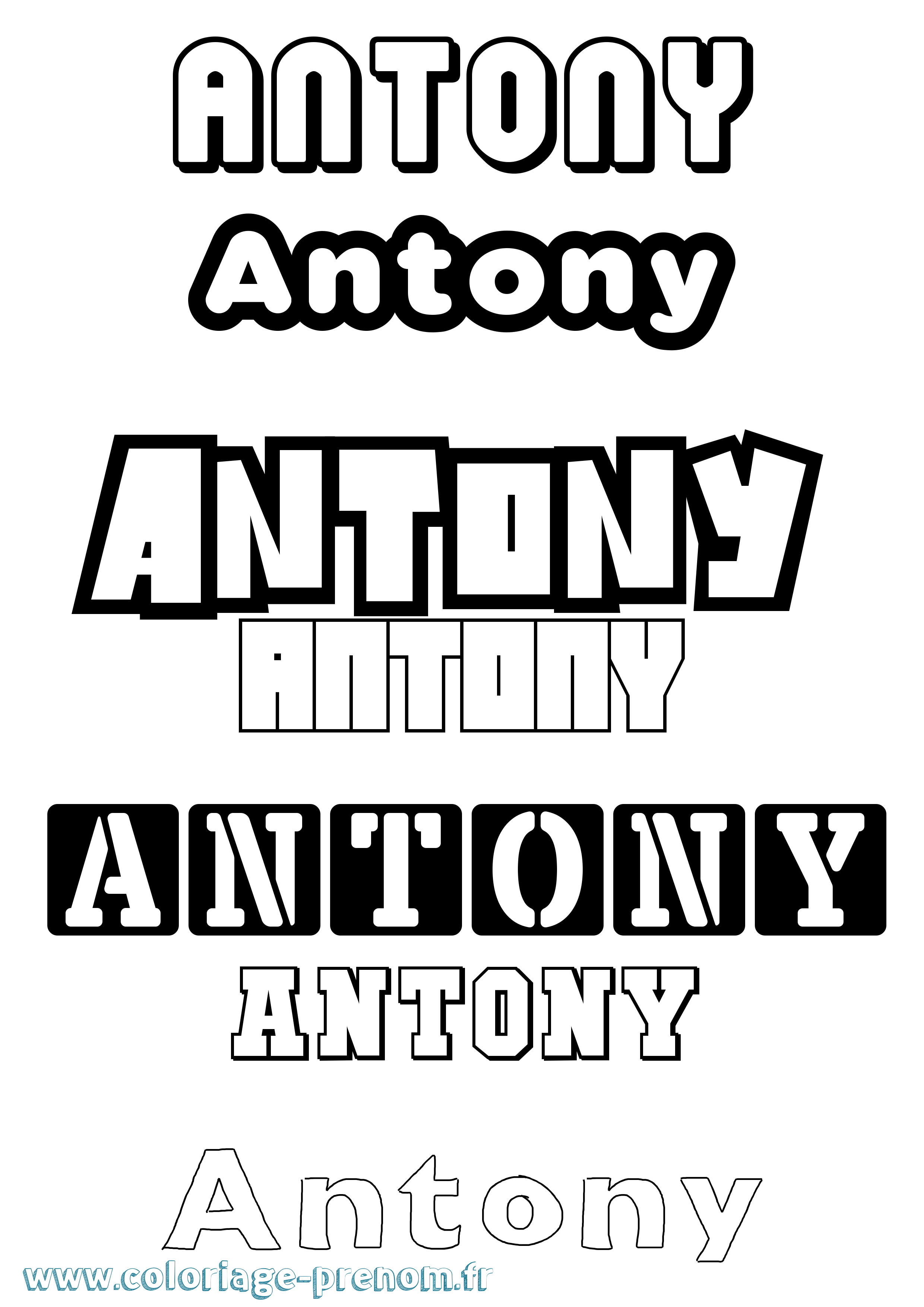 Coloriage prénom Antony Simple