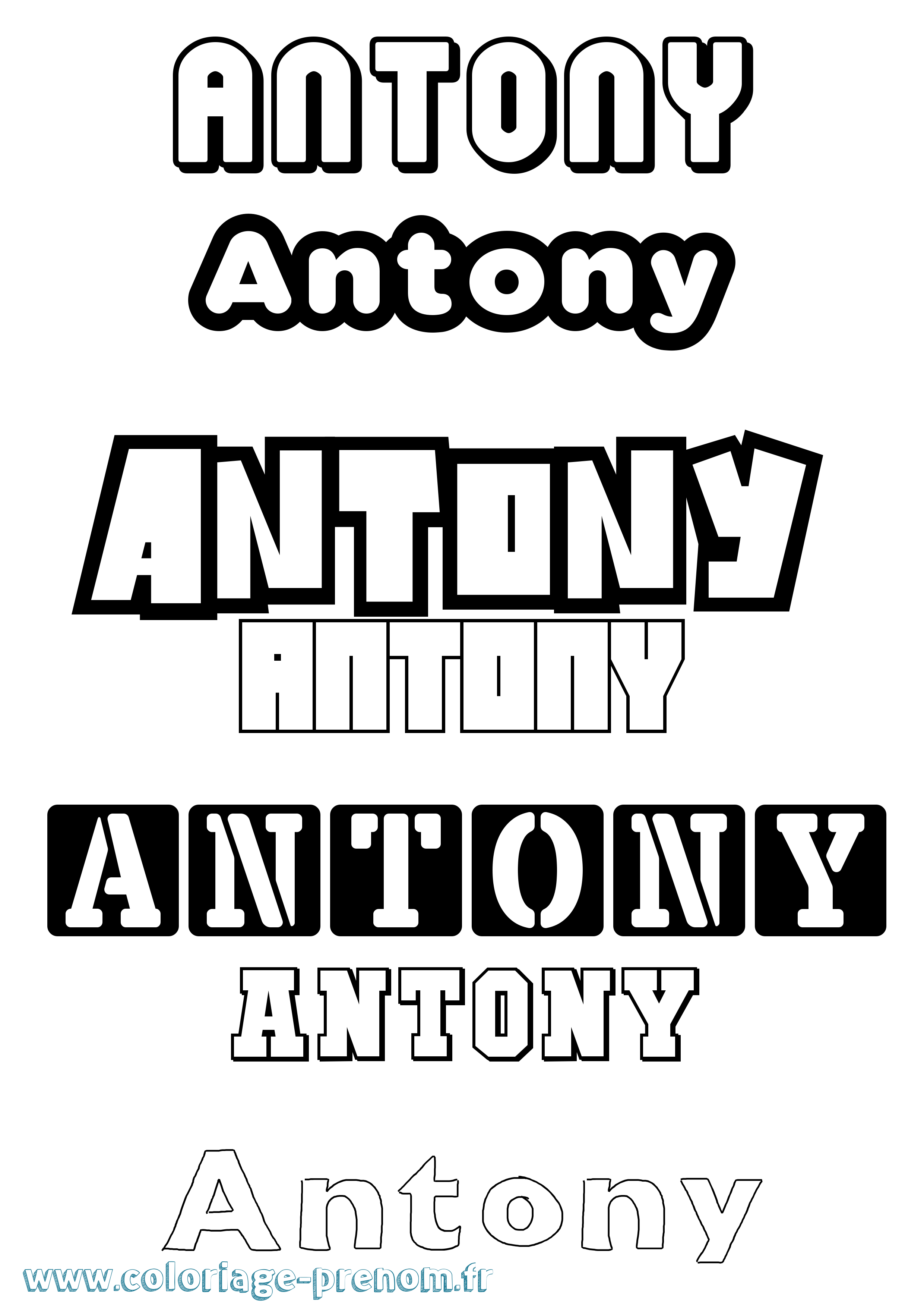 Coloriage Antony Coloriage prénom Antony