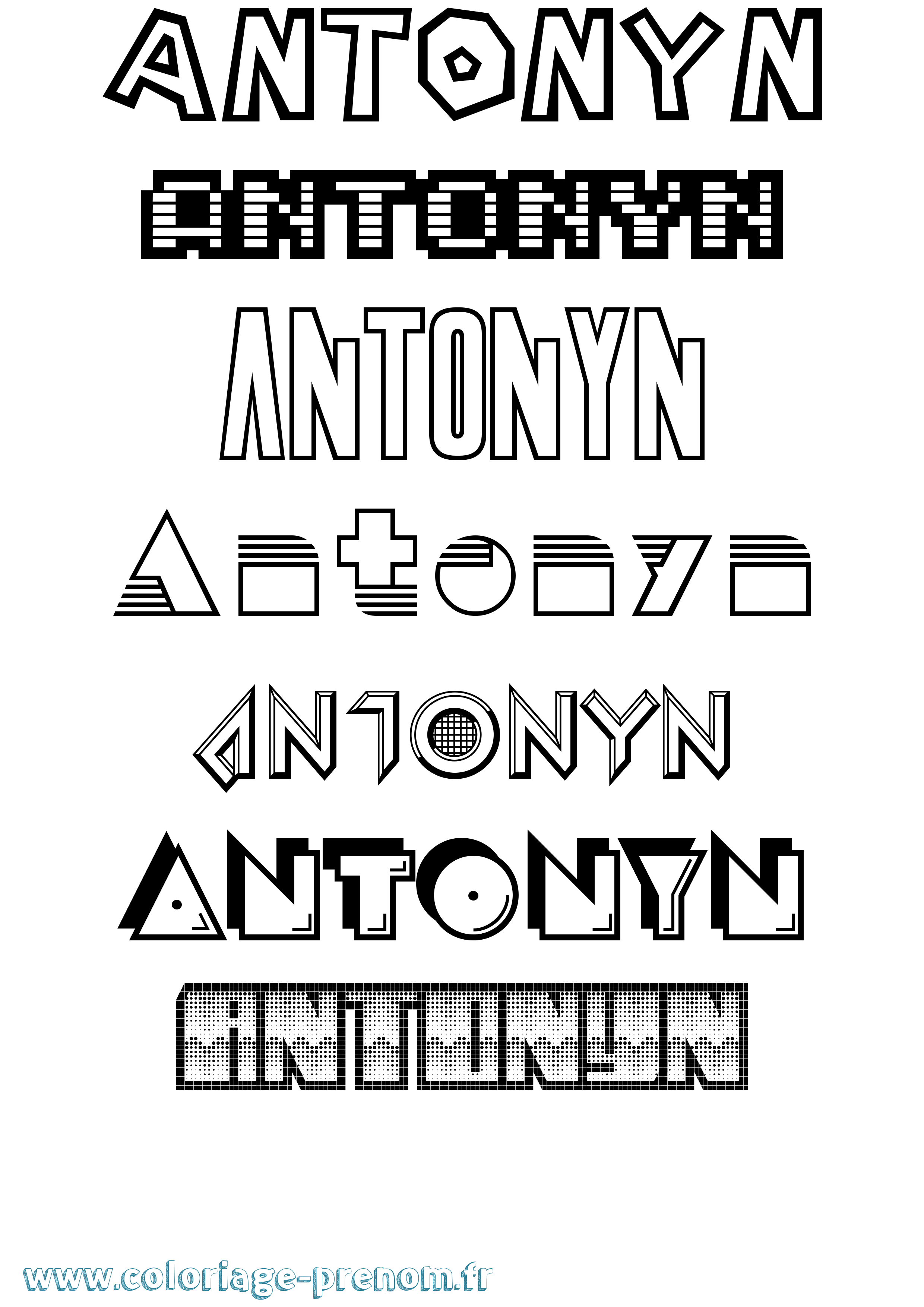 Coloriage prénom Antonyn Jeux Vidéos