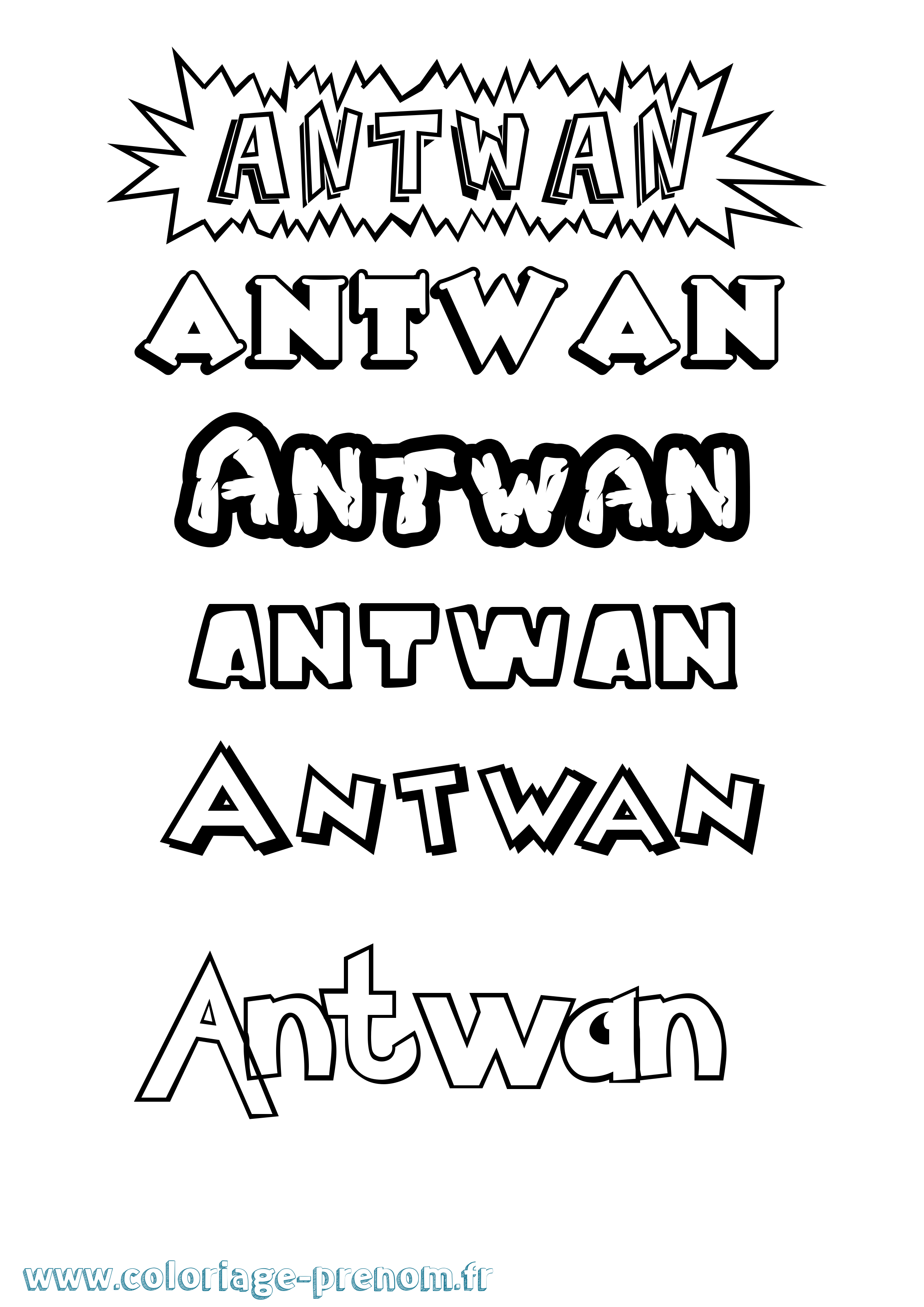 Coloriage prénom Antwan Dessin Animé