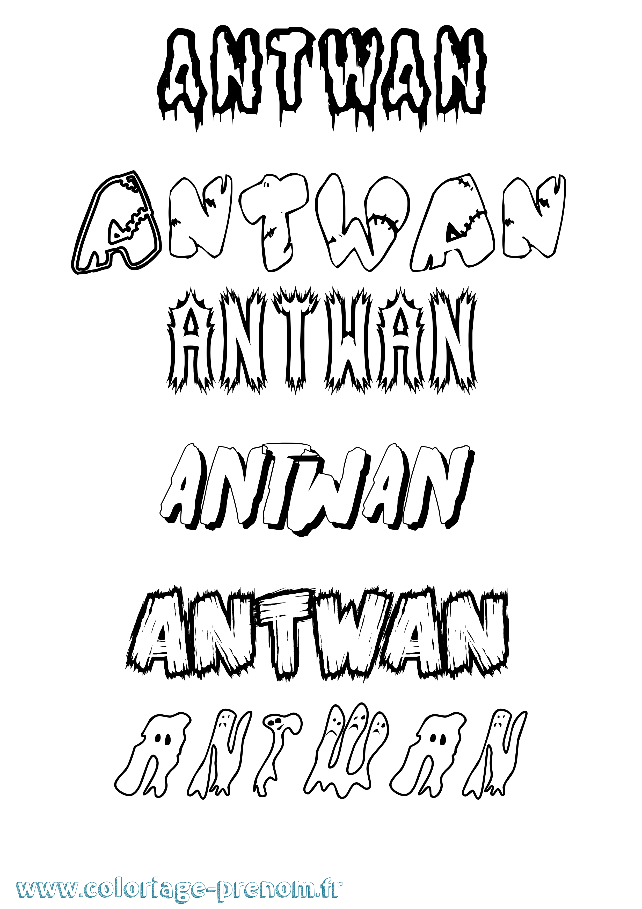 Coloriage prénom Antwan Frisson