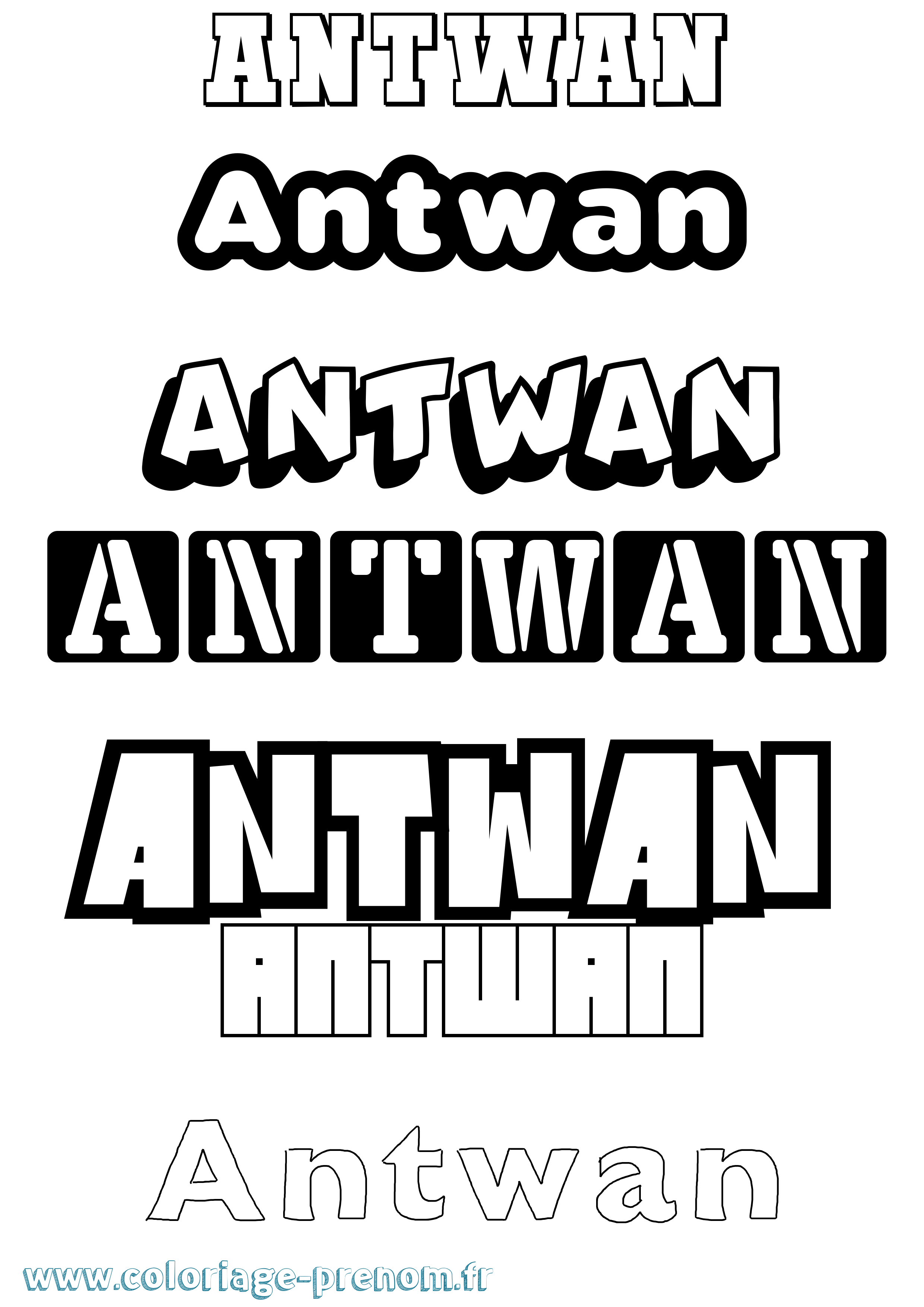 Coloriage prénom Antwan Simple