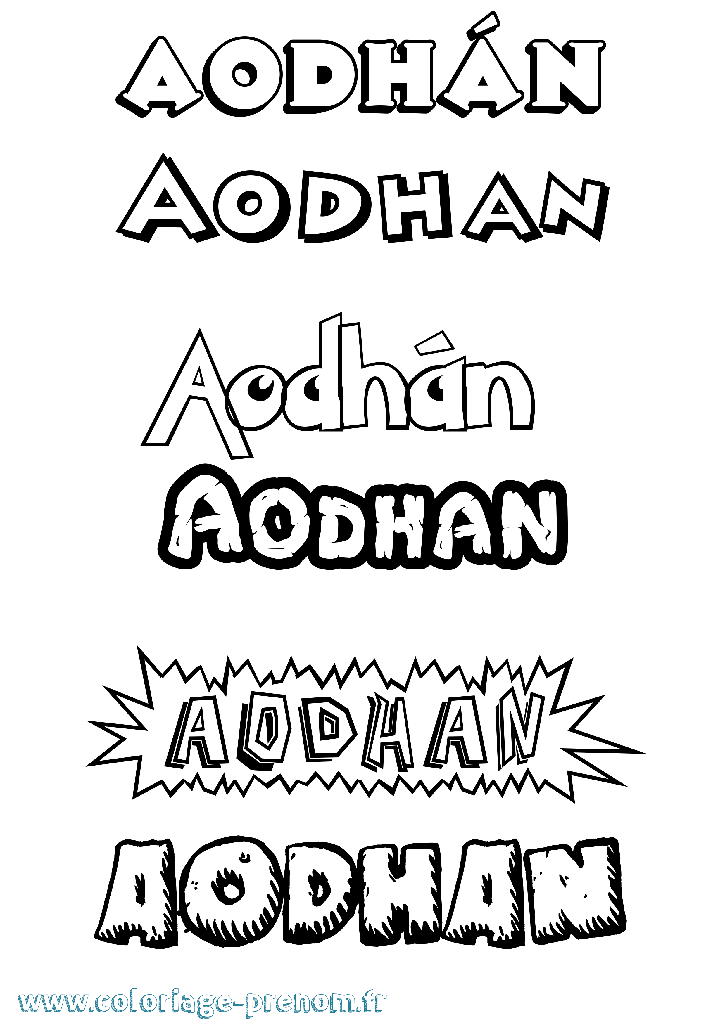 Coloriage Aodhán Dessin Animé Coloriage prénom Aodhán Dessin Animé