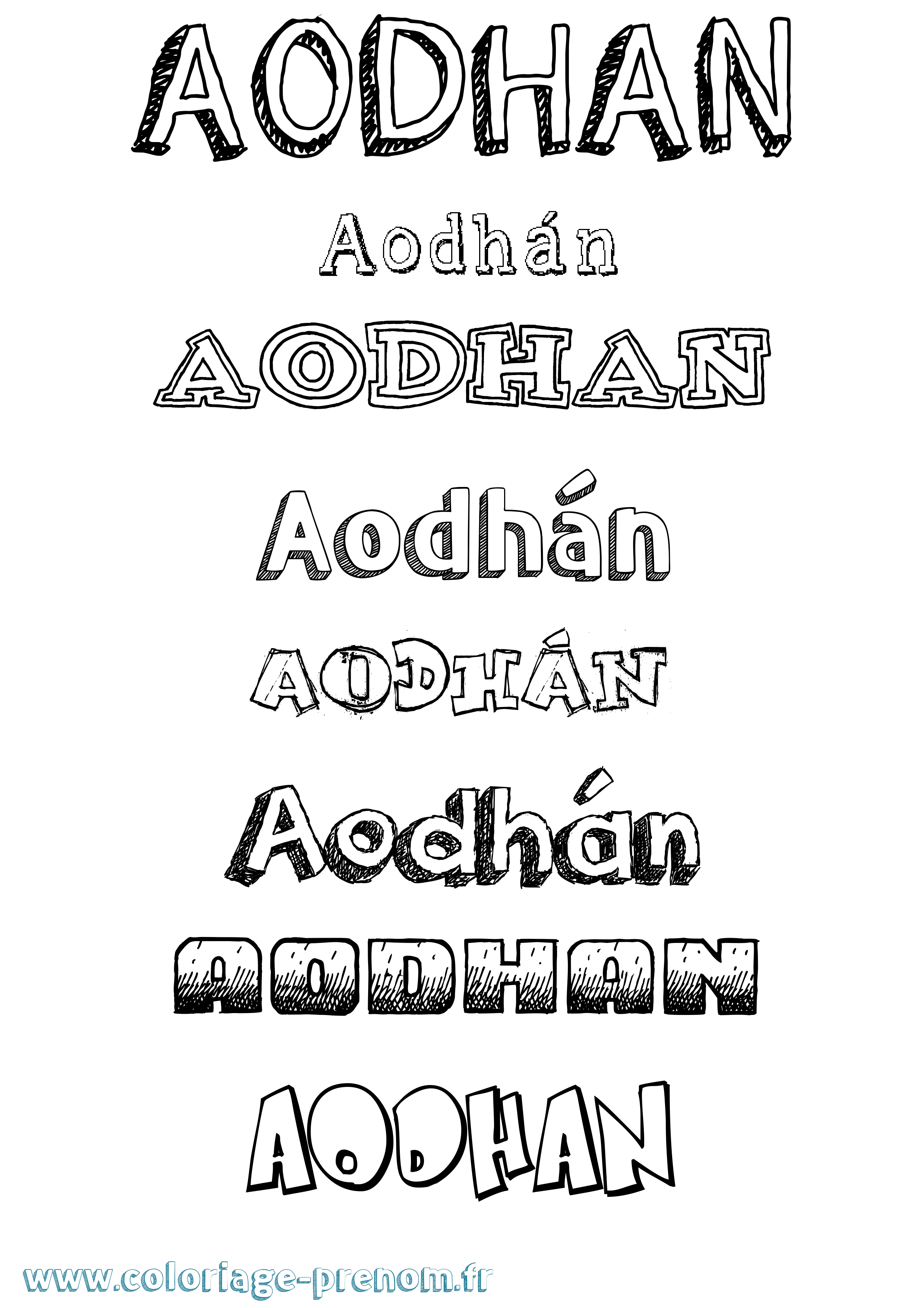 Coloriage Aodhán Dessiné Coloriage prénom Aodhán Dessiné