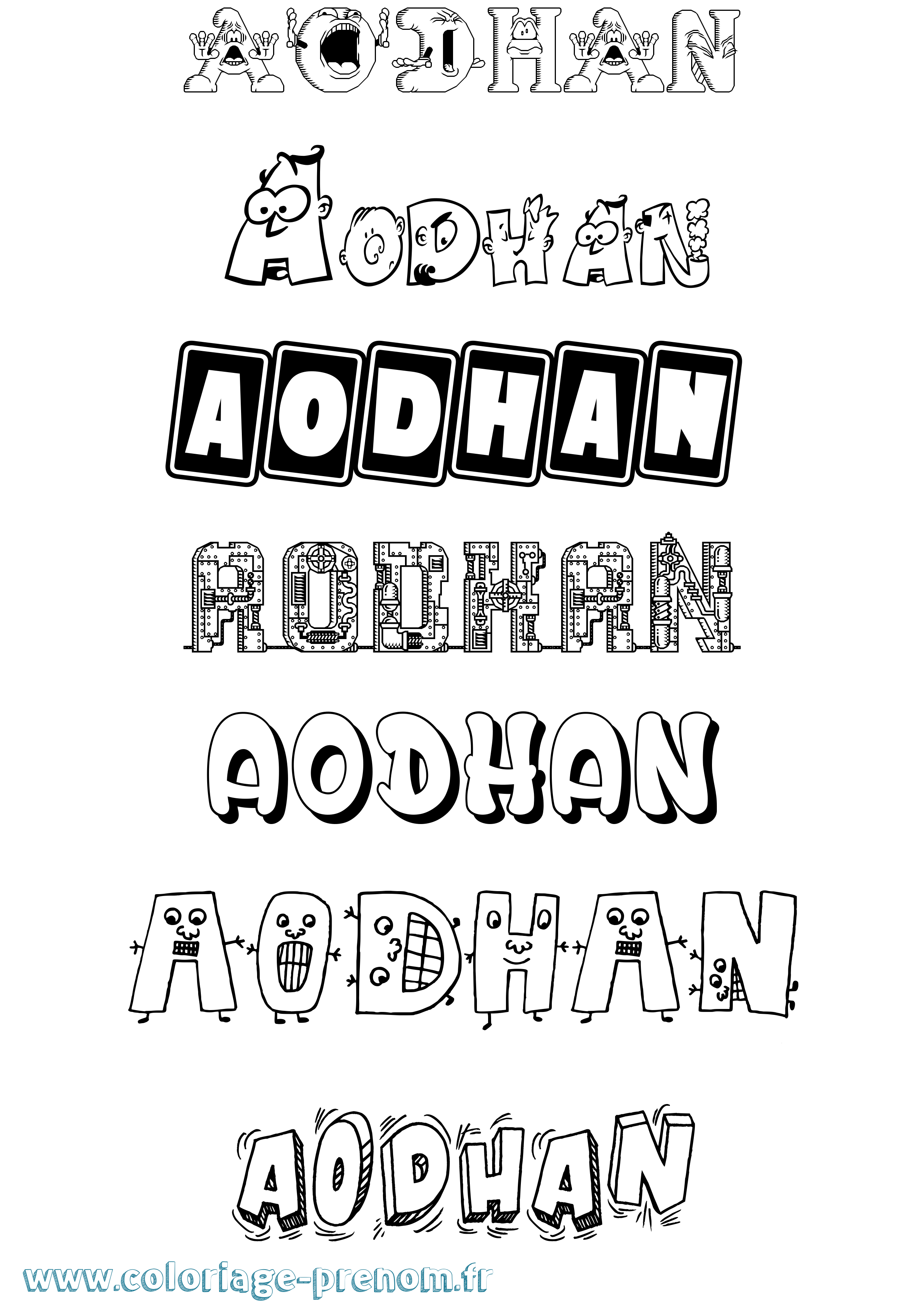 Coloriage Aodhán Fun Coloriage prénom Aodhán Fun