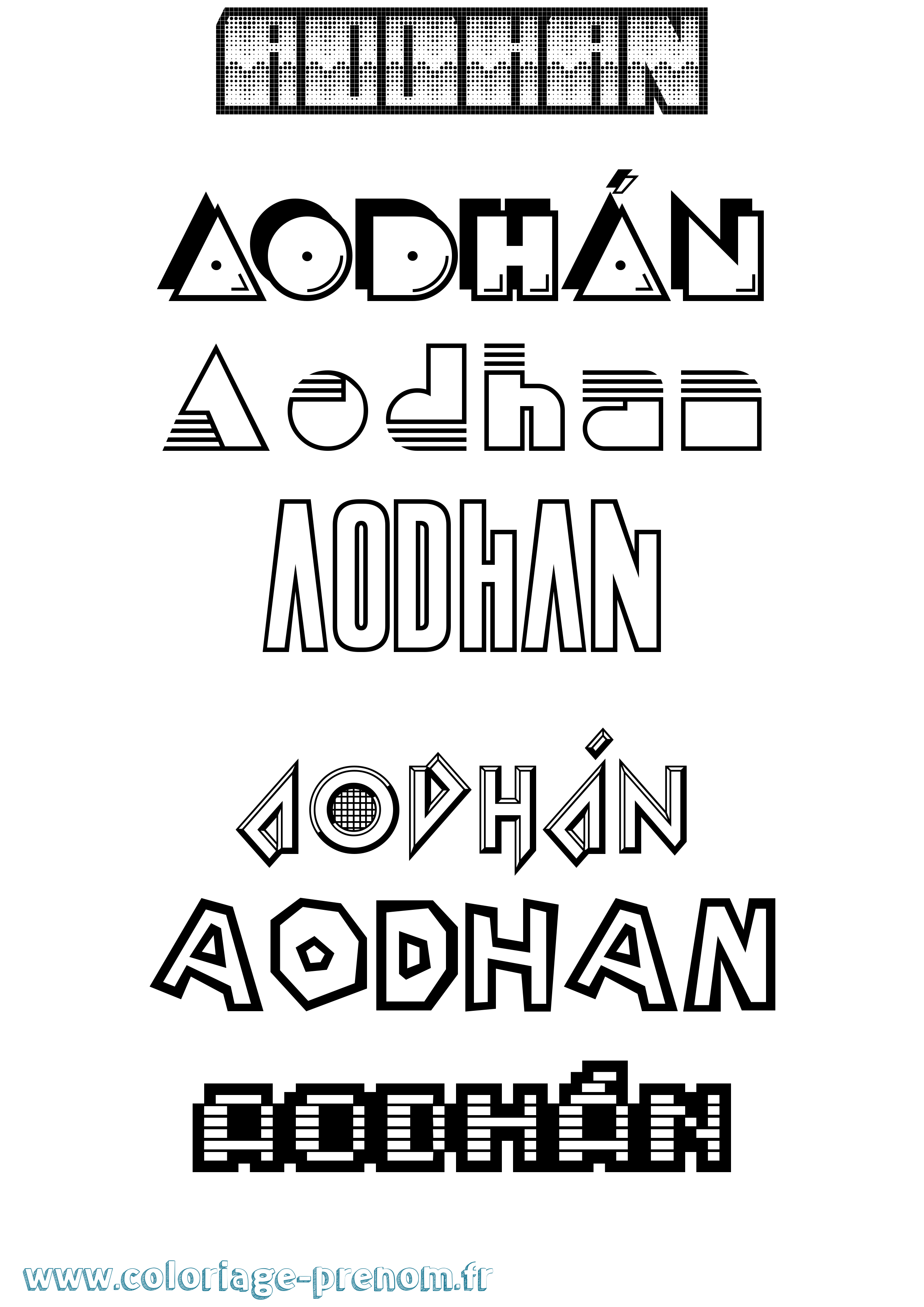 Coloriage prénom Aodhán Jeux Vidéos