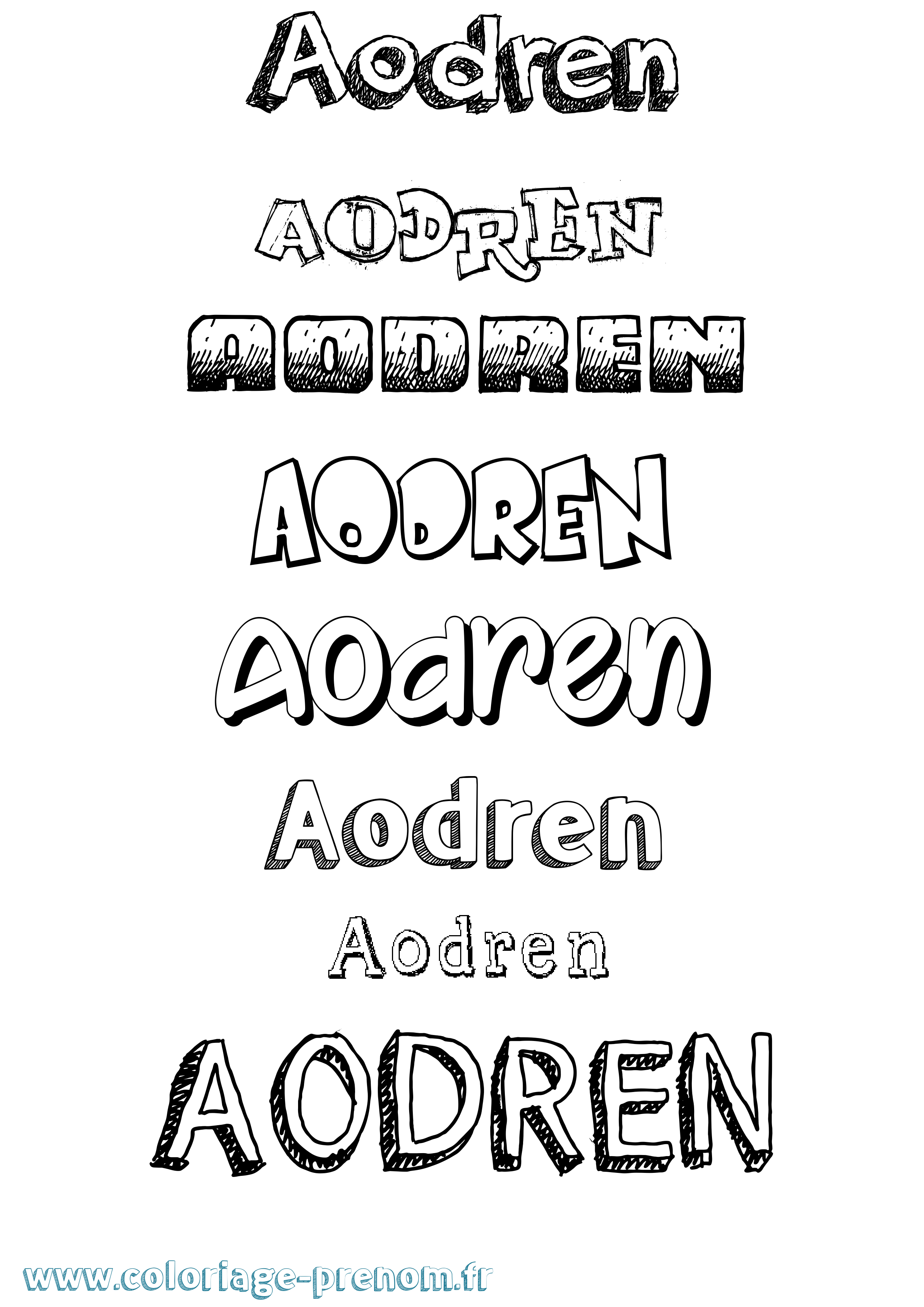 Coloriage prénom Aodren Dessiné