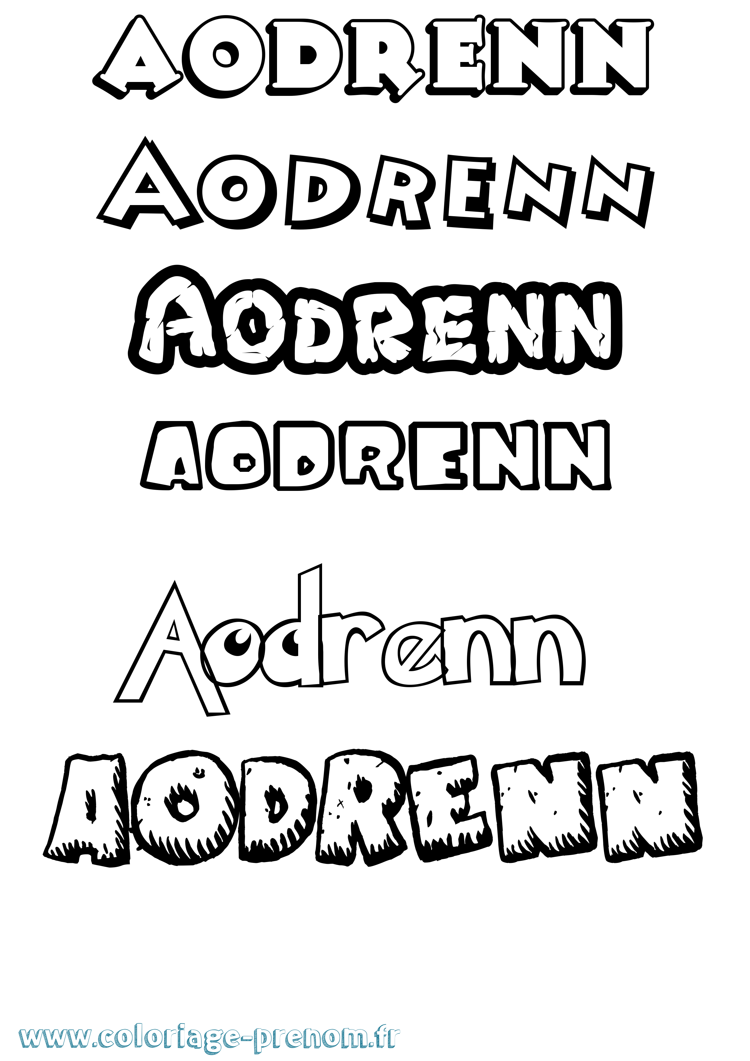 Coloriage prénom Aodrenn Dessin Animé