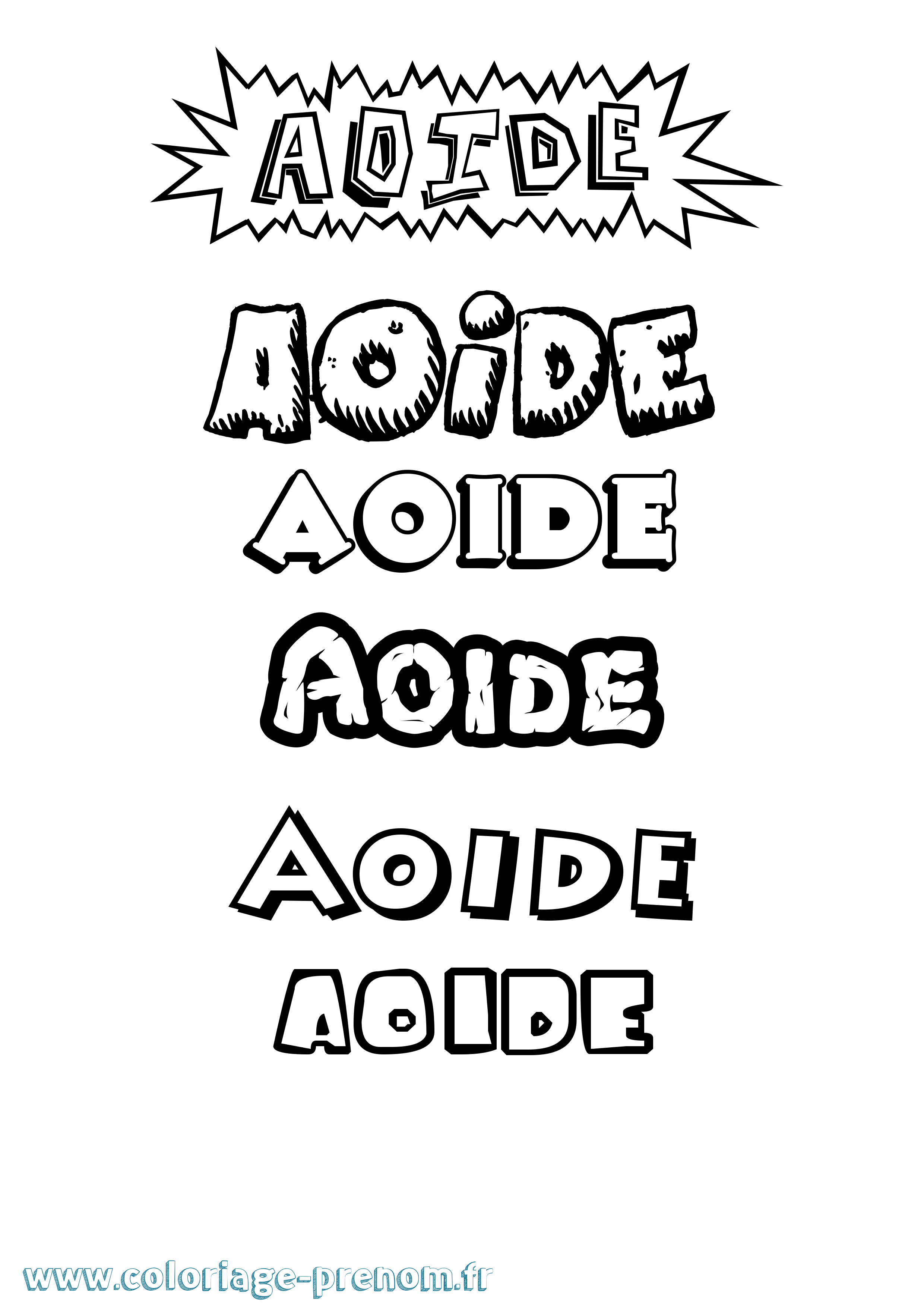 Coloriage prénom Aoide Dessin Animé