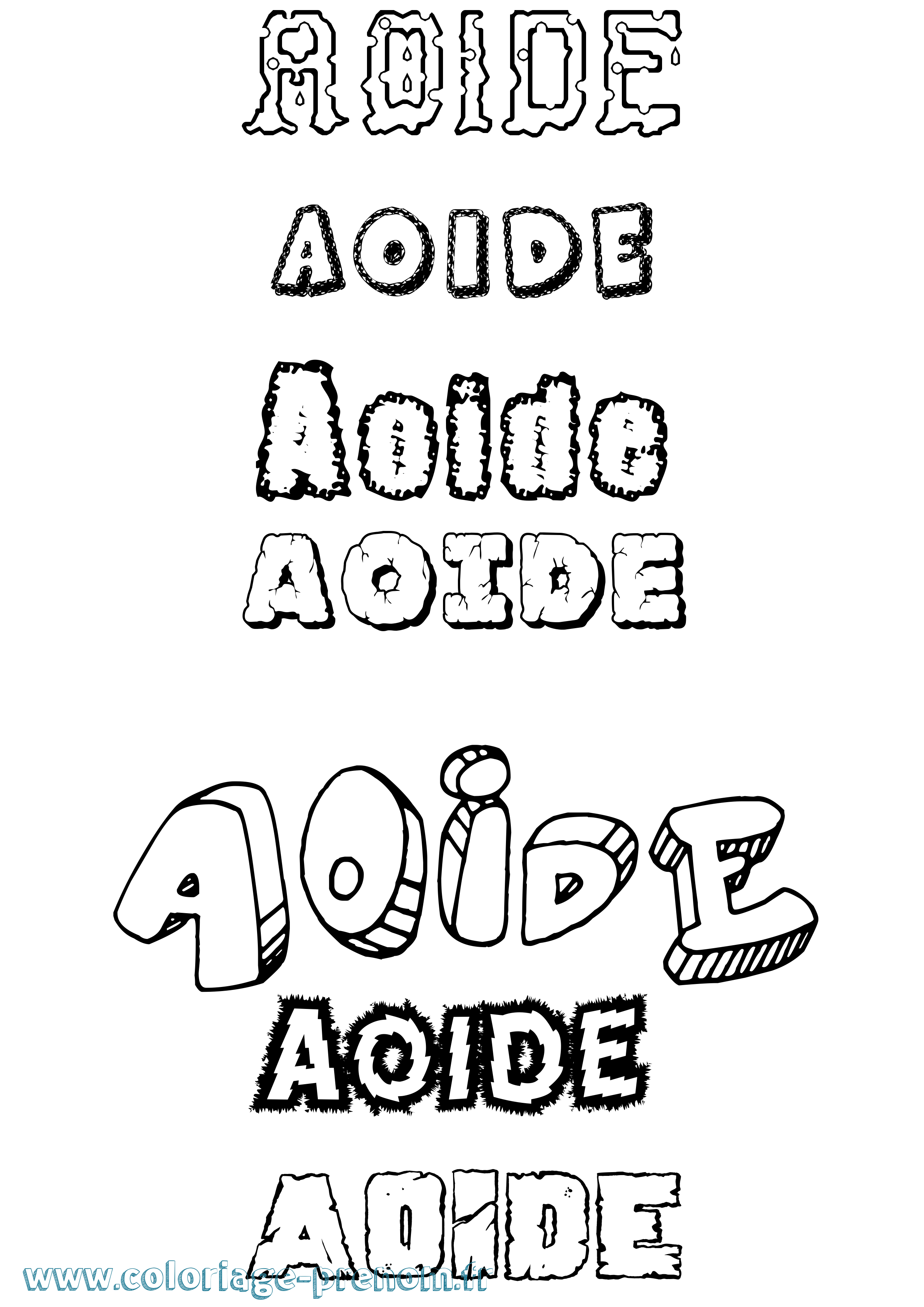 Coloriage prénom Aoide Destructuré