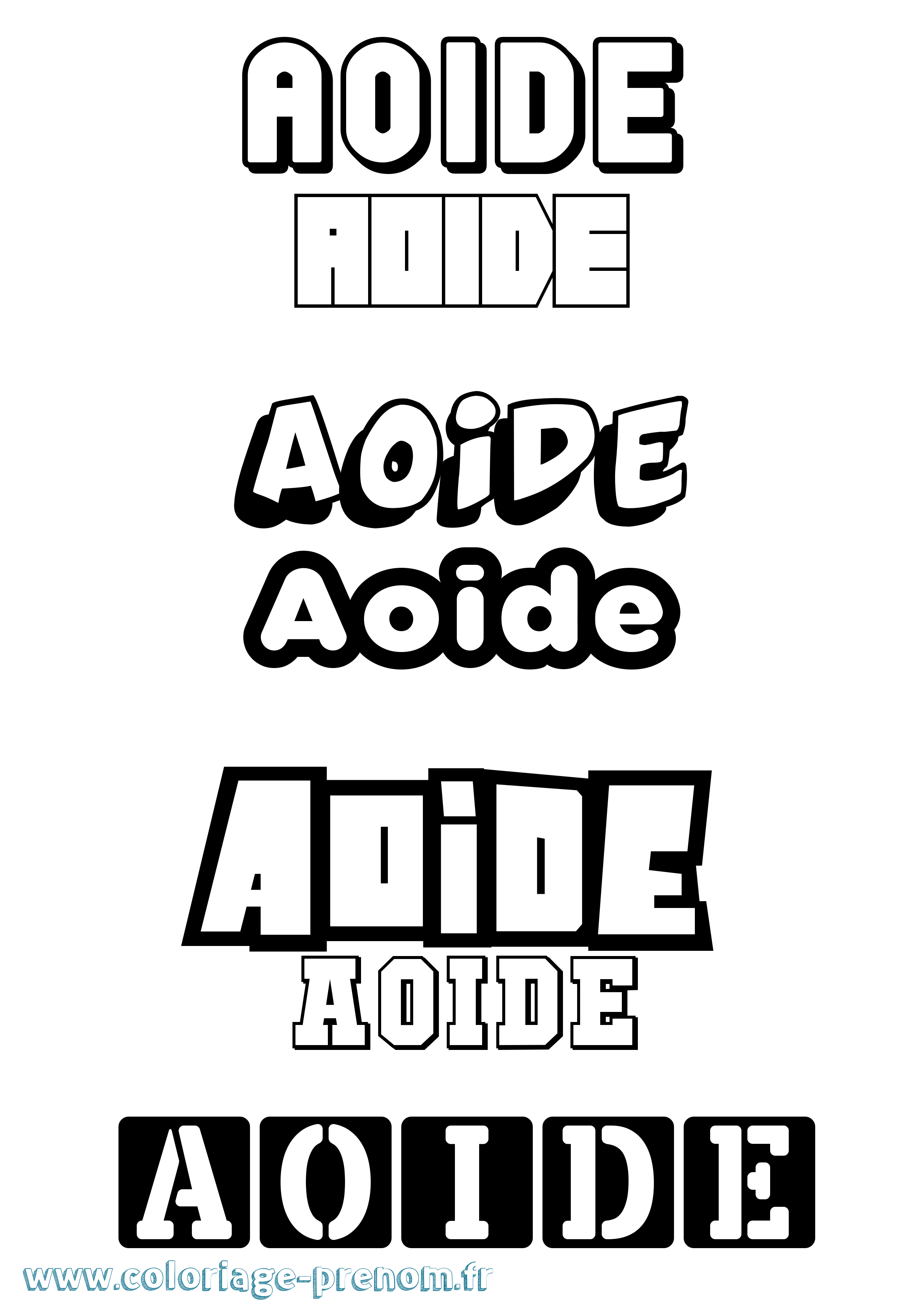 Coloriage prénom Aoide Simple