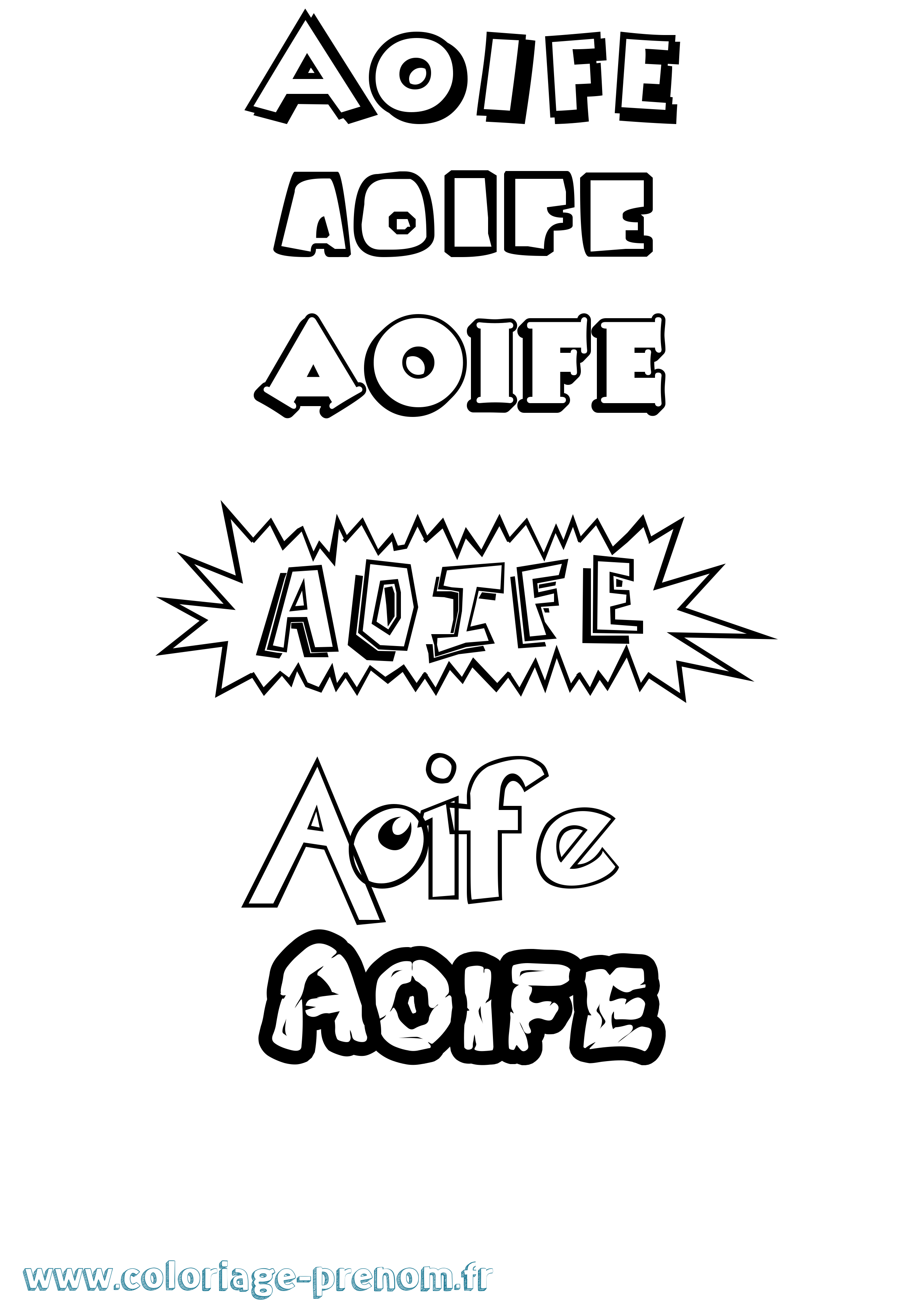 Coloriage Aoife Dessin Animé Coloriage prénom Aoife Dessin Animé