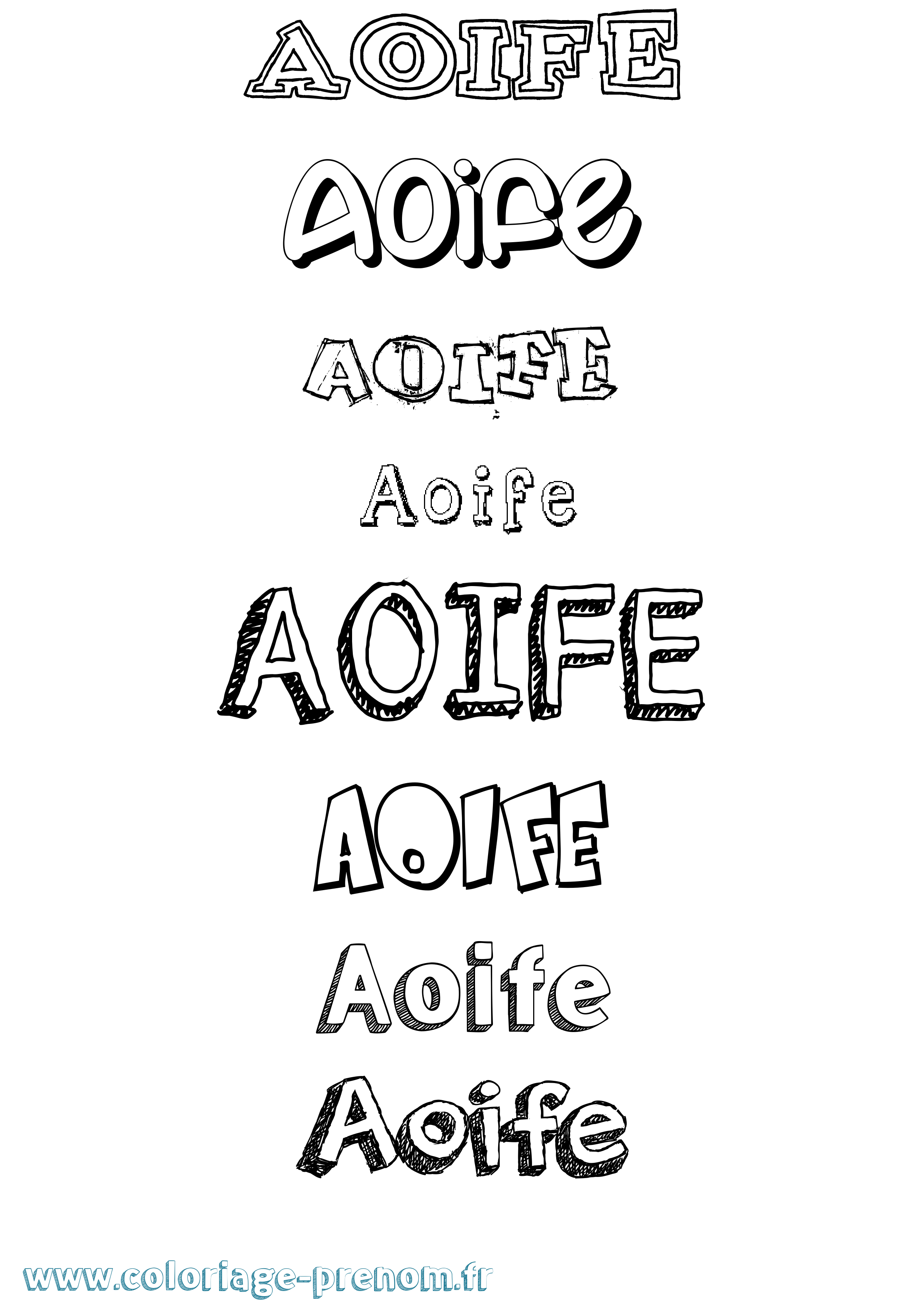 Coloriage prénom Aoife Dessiné